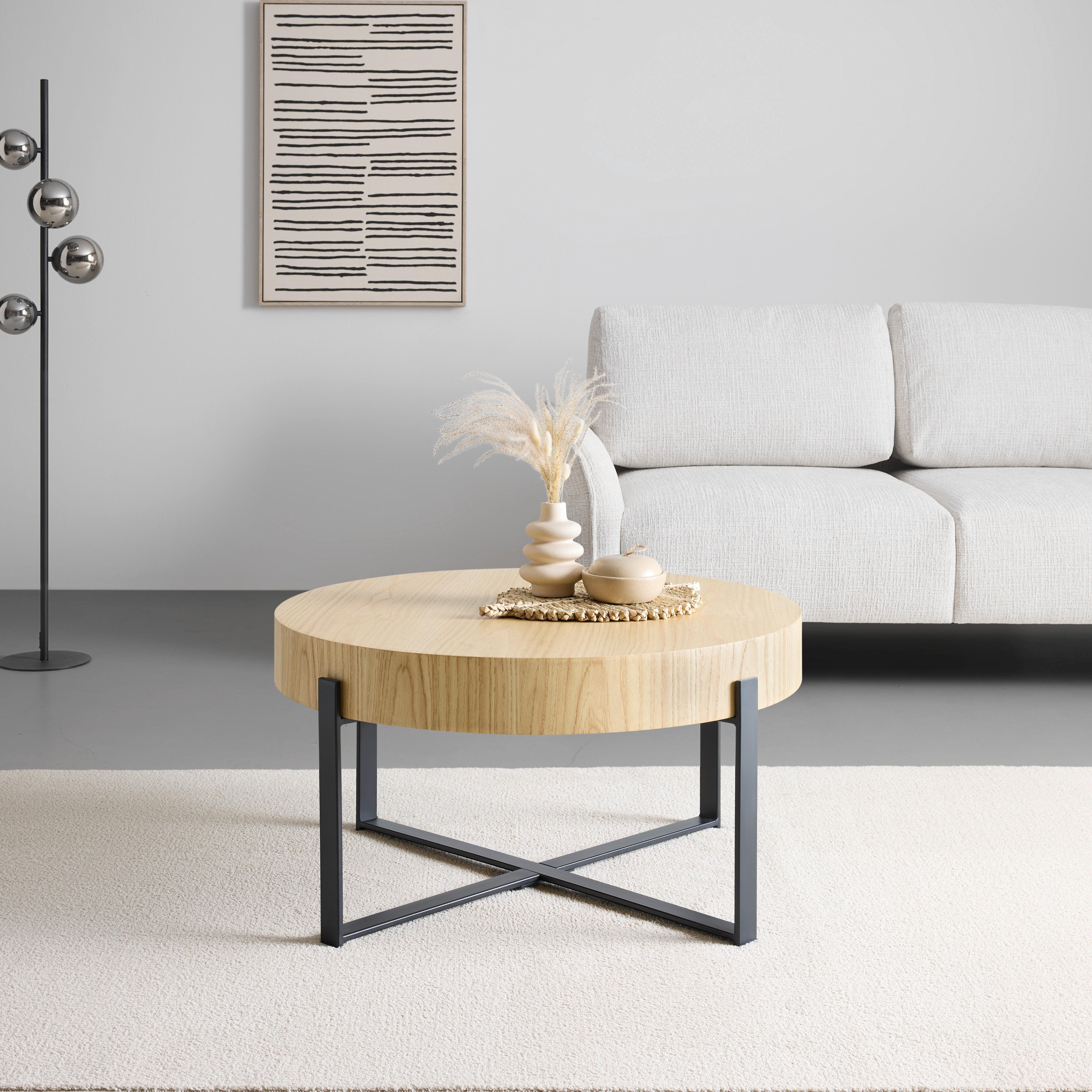 SOFFBORD RUNNER - svart/ekfärgad, Design, metall/trämaterial (80/80/42cm) - Mömax