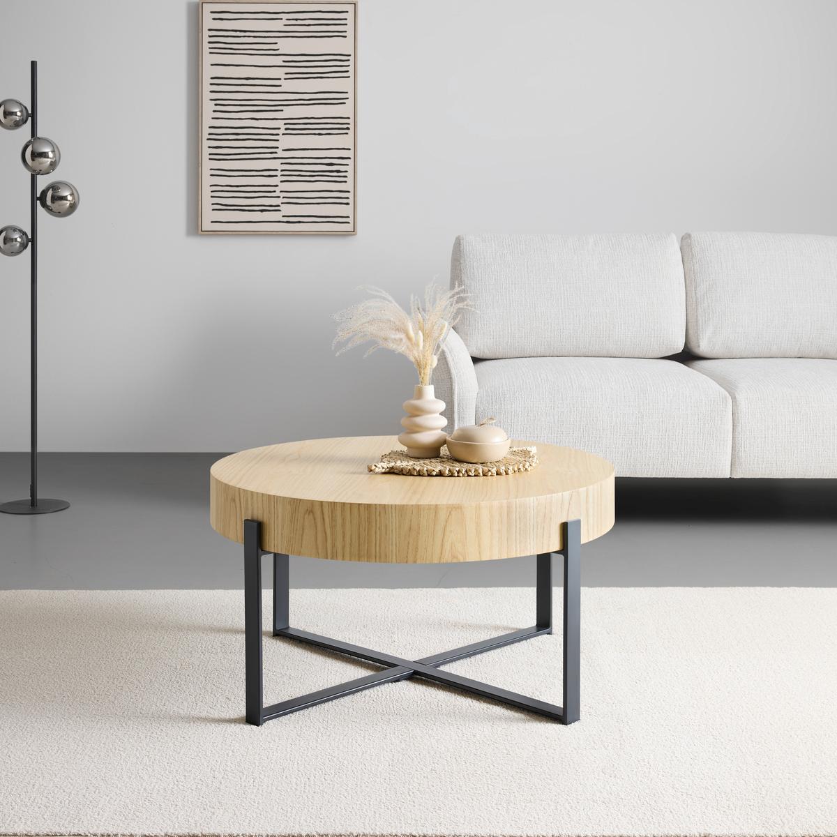 Couchtisch Runner Schwarz/Eiche - Eichefarben/Schwarz, Design, Holz/Holzwerkstoff (80/42cm) - Mömax