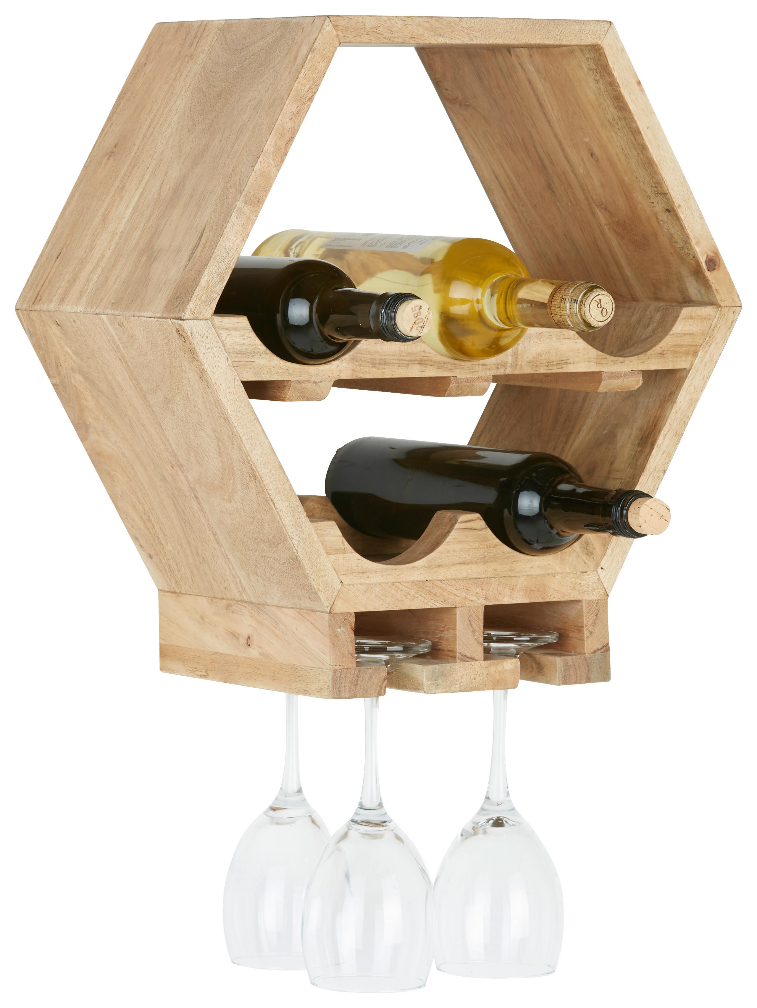 Weinregal aus Akazie Massiv - Akaziefarben, Modern, Holz (40/20/40cm) - Modern Living
