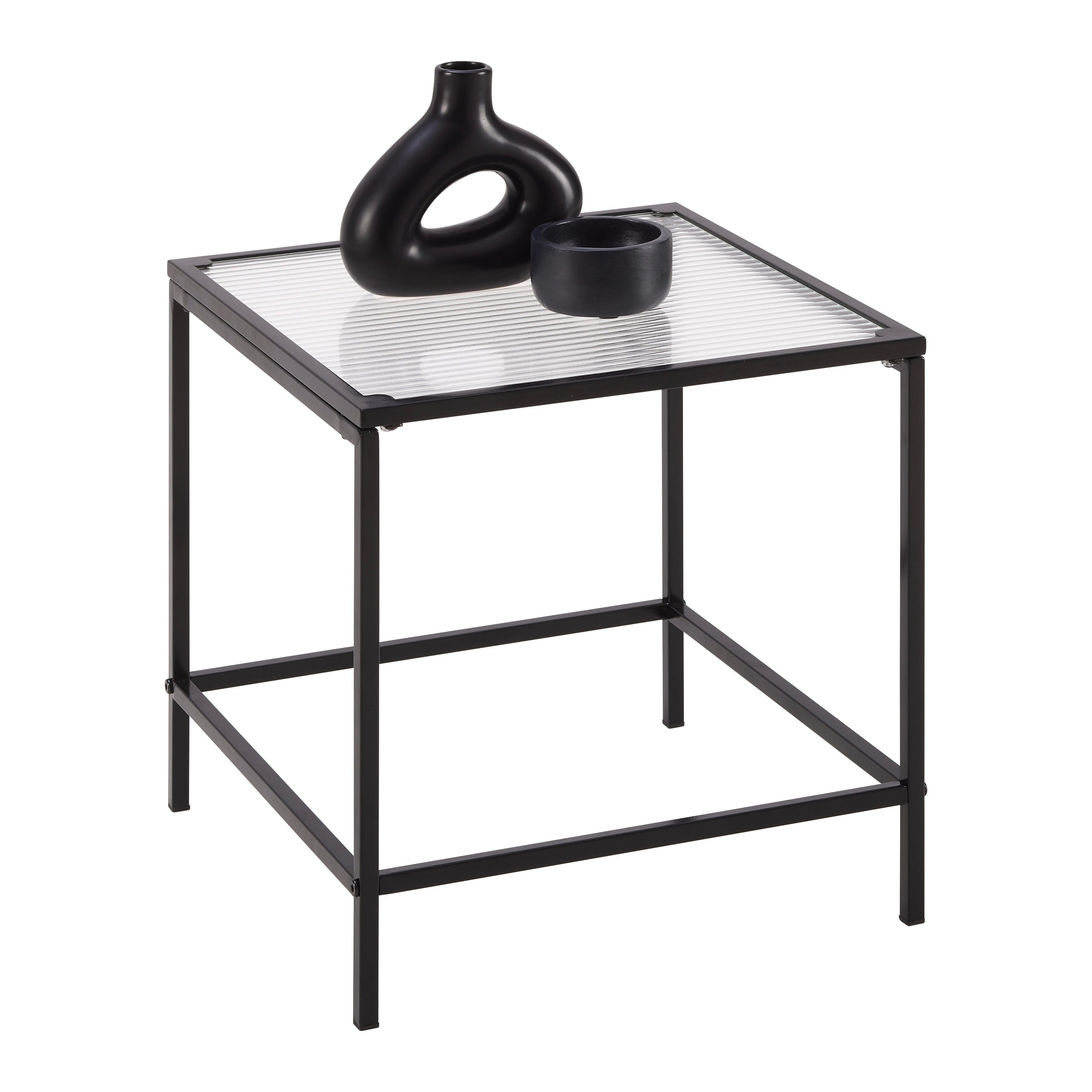 Klubska Miza Shine -Exklusiv- - črna/prosojno, Moderno, kovina/steklo (40/40/40cm) - Mömax