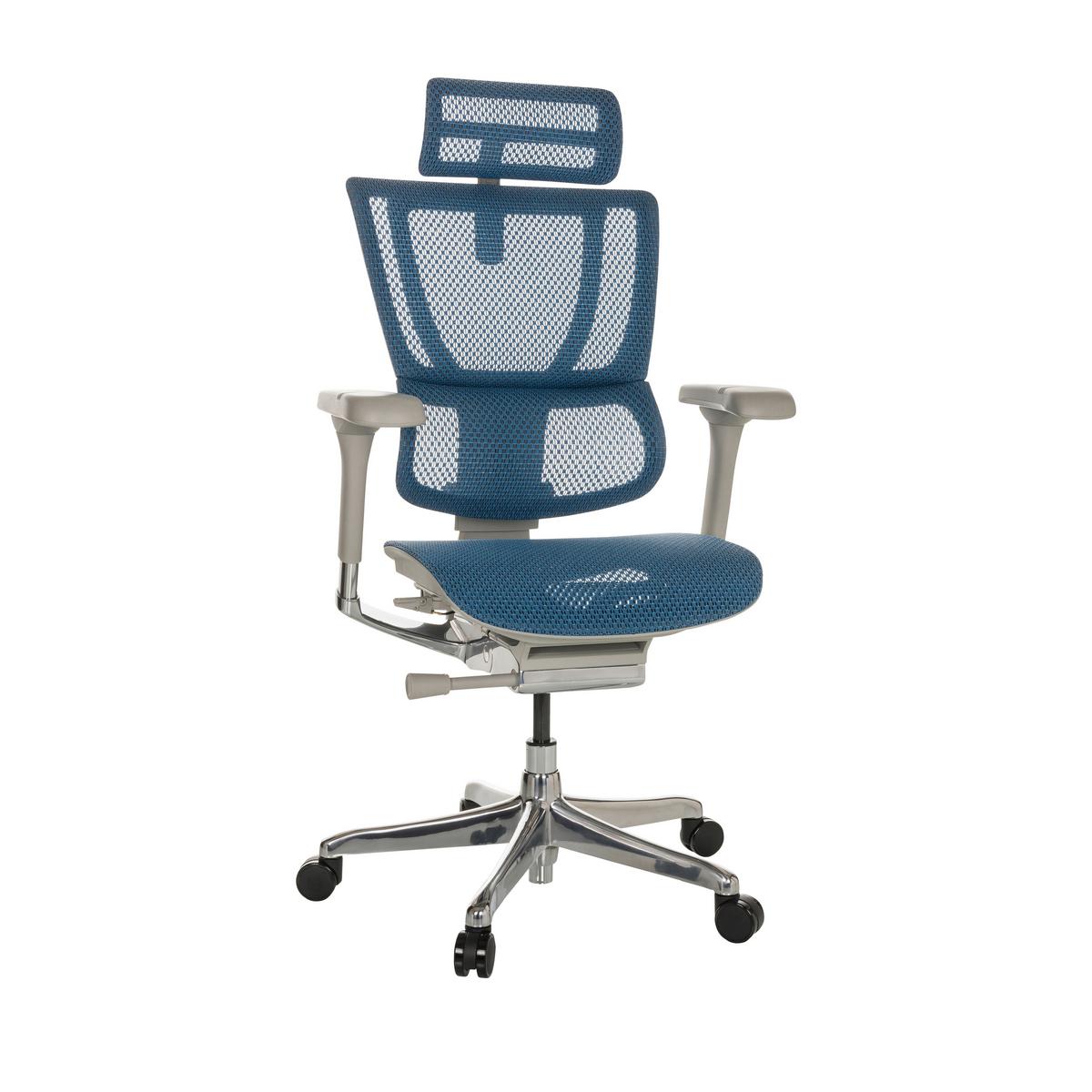 Pisarniški Stol Ergohuman Slim I G, Modra - modra/srebrne barve, Basics, kovina/umetna masa (69/116-138/66cm) - MID.YOU