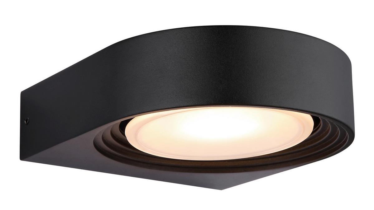 LED-AUSSENLEUCHTE 34322W OKO - Weiss/Schwarz, Design, Kunststoff/Metall (16/6,6cm) - Globo