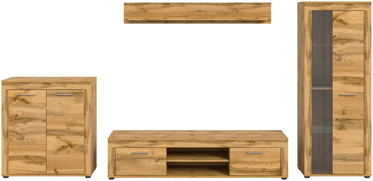 ANSAMBLU MOBILIER CAMERA DE Z JAM - stejar Wotan, Design, sticlă/material pe bază de lemn (330/159/35cm) - Modern Living