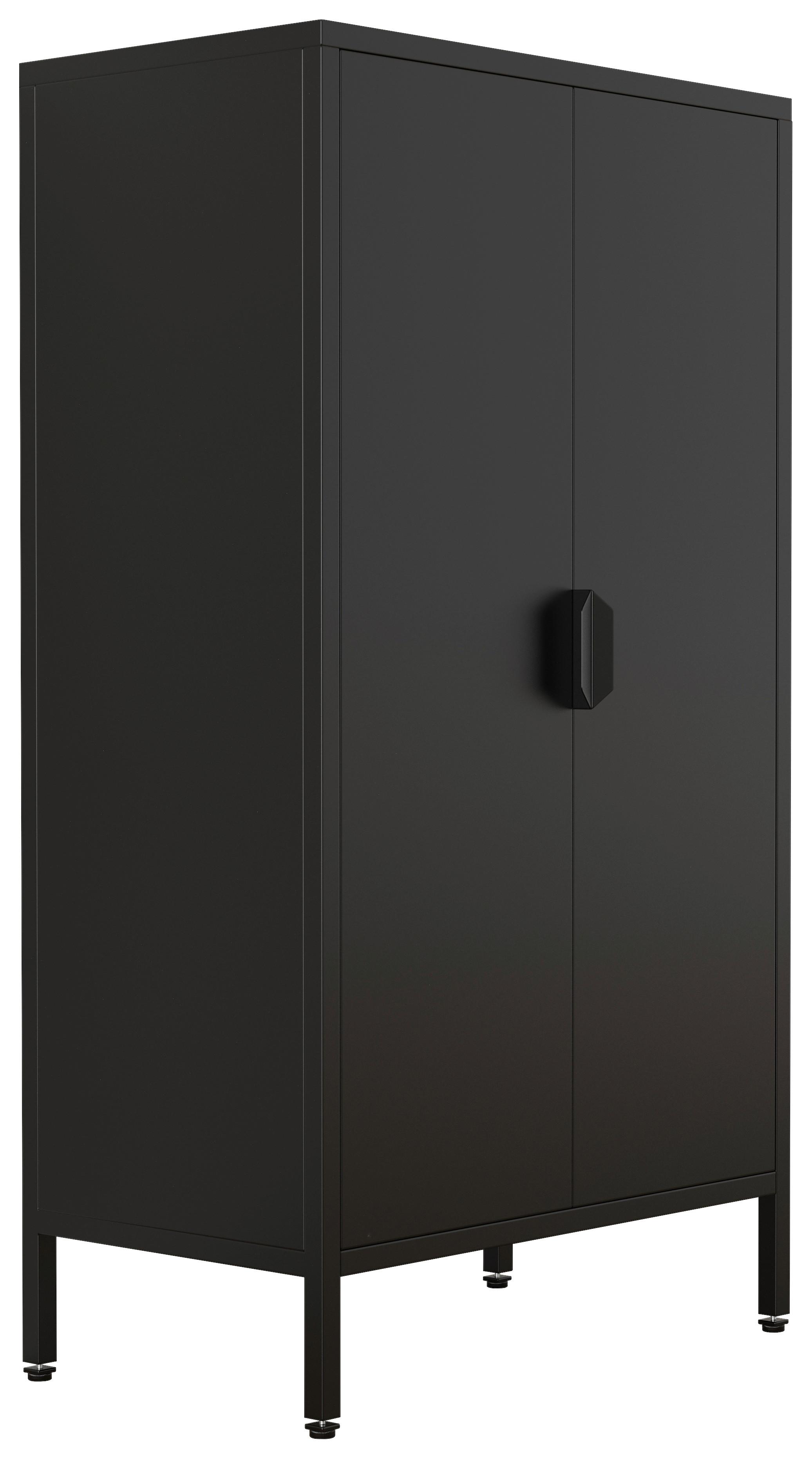 Highboard Flokas M Schwarz - Schwarz, Design, Metall (60/110/35cm) - MID.YOU