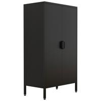 Highboard Flokas M Schwarz - Schwarz, Design, Metall (60/110/35cm) - MID.YOU