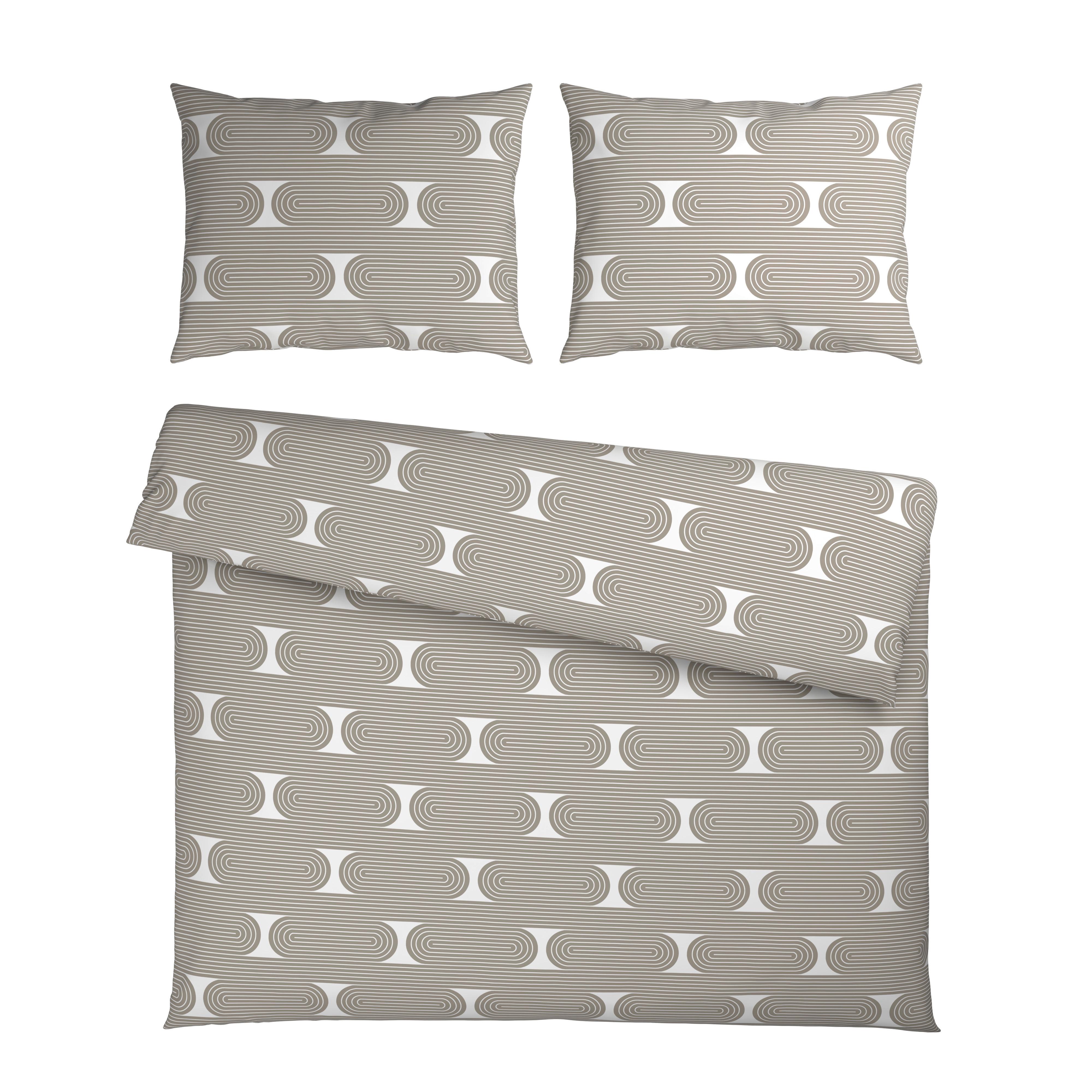 Posteljina Retro Xxl 200x200/2x60x80cm - sivo-smeđa/bijela, Moderno, tekstil (200/200cm) - Mömax