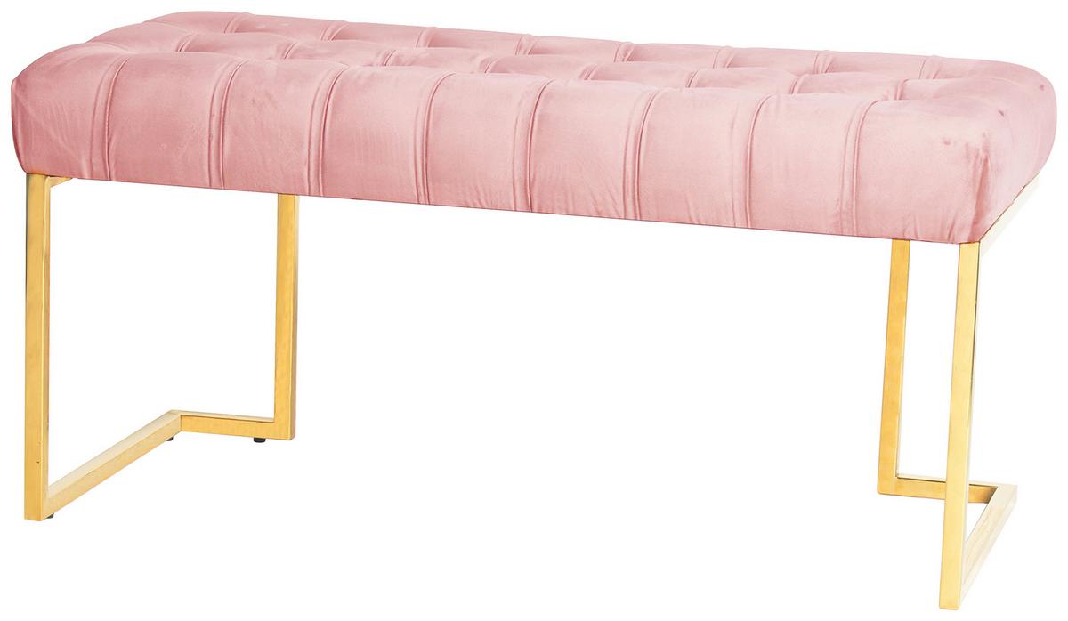 HOCKERBANK RARE 200 ALTROSA - Goldfarben/Altrosa, Design, Textil/Metall (47/48/100cm) - Kayoom