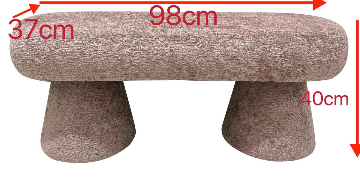 Sitzbank Monty Chenille Hellrosa - Rosa, ROMANTIK / LANDHAUS, Holzwerkstoff/Textil (98/37/40cm) - Premium Living