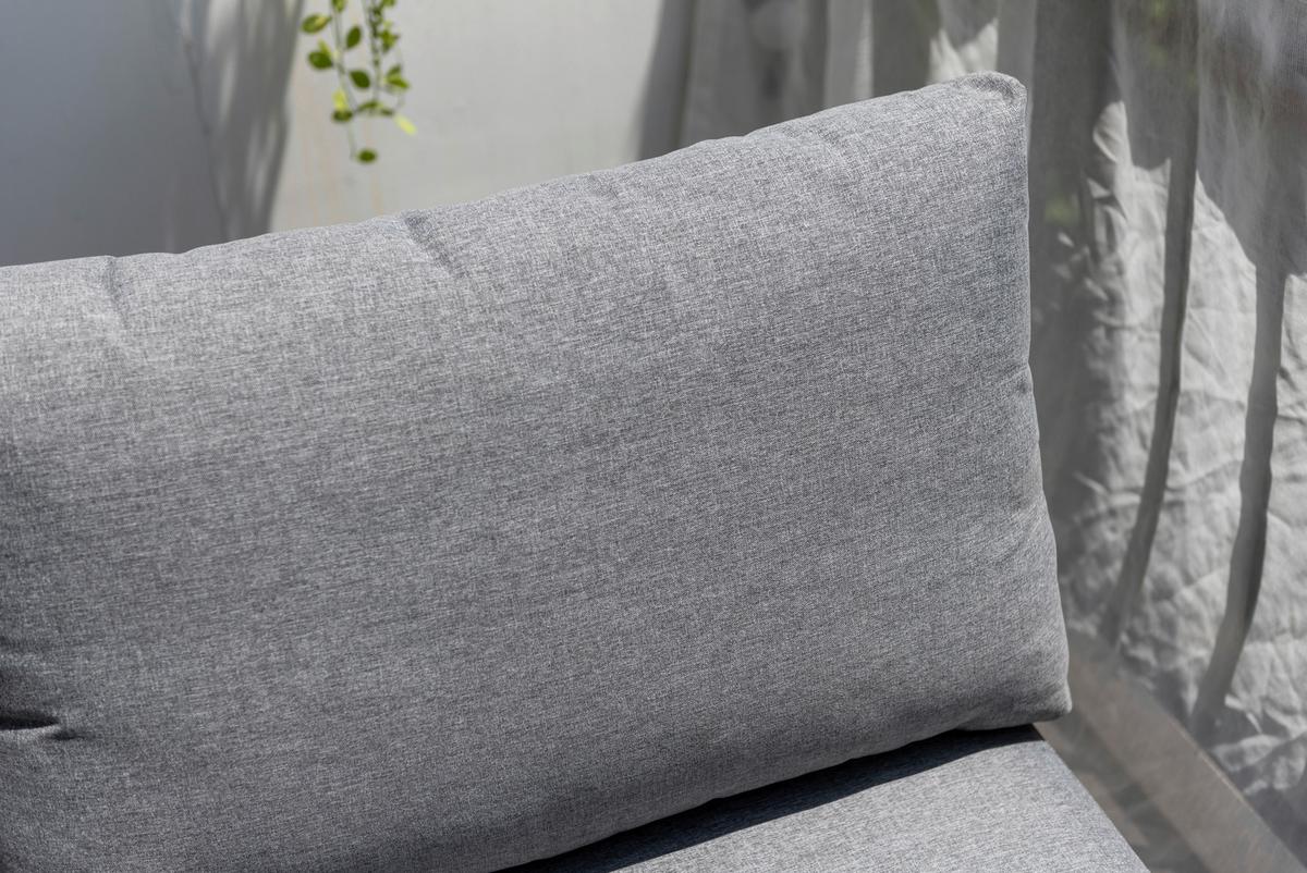 Loungesofa Emil 2 Grau/Schwarz - Hellgrau/Schwarz, MODERN, Holz/Metall (132/70,7/128cm)