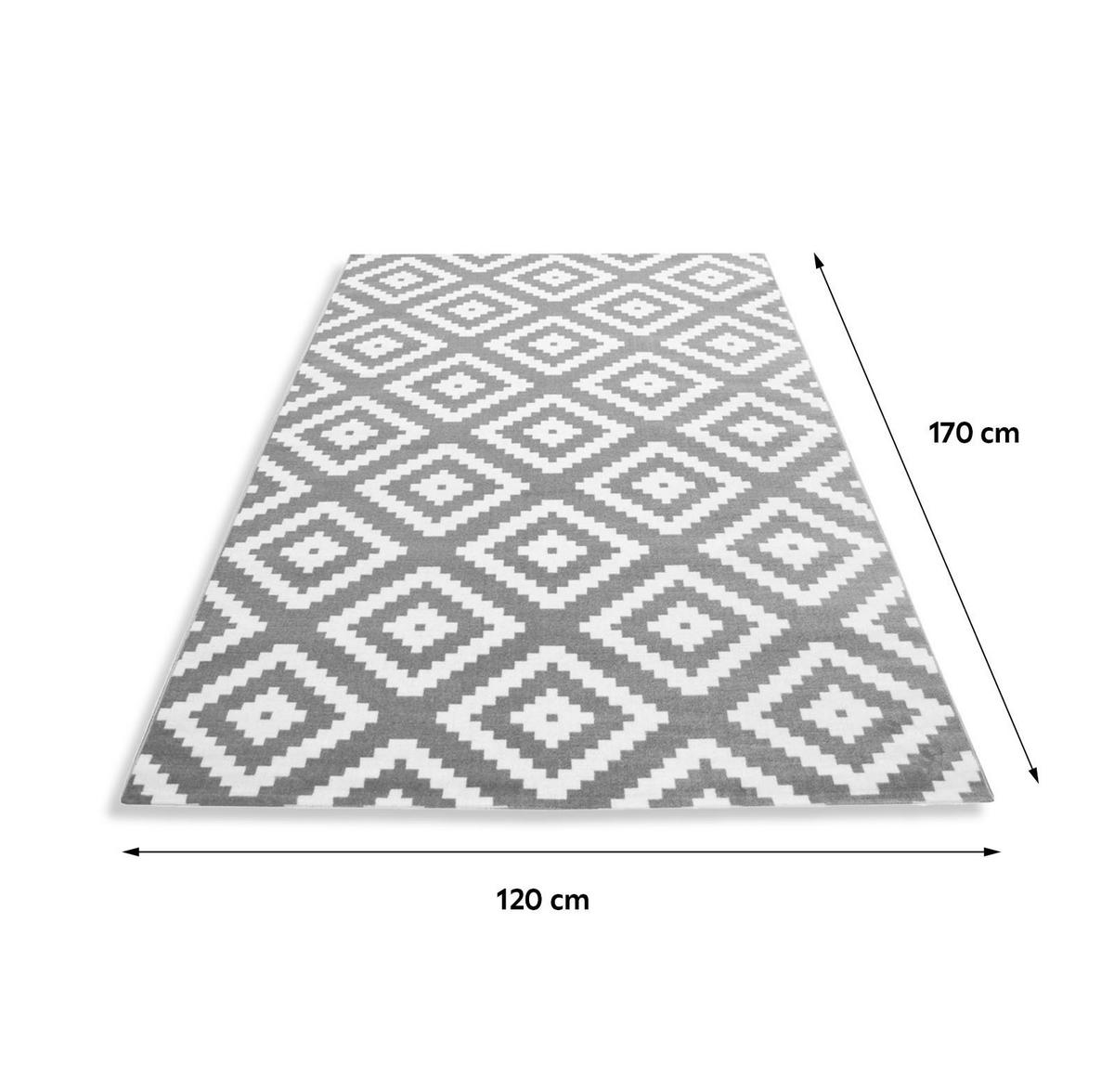 Webteppich Plus Grey Grau ca. 120x170cm - Grau, KONVENTIONELL, Textil (120/170cm) - Novel