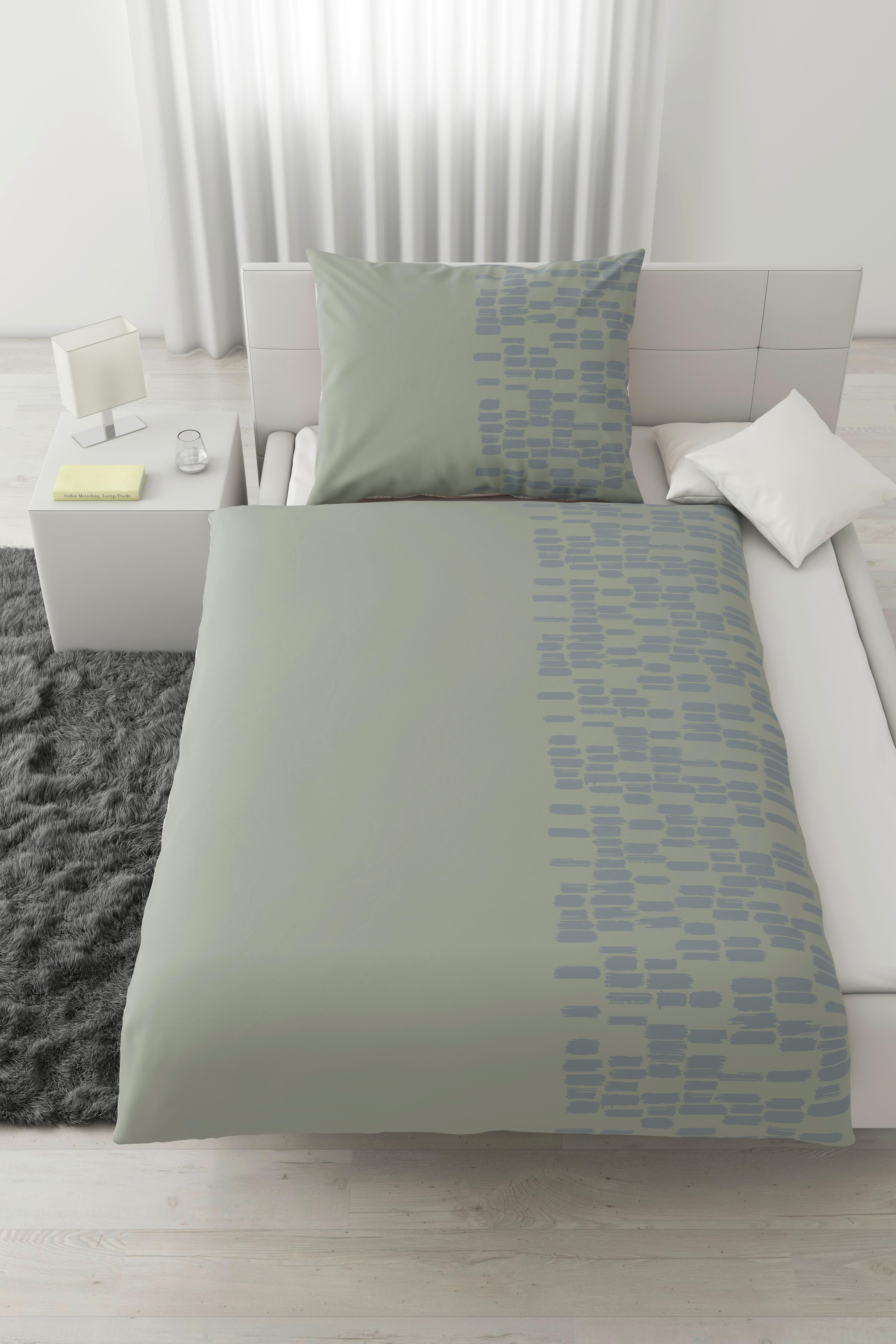 Posteljina 140x200cm 60x80cm Brush Strokes - siva, tekstil (140/200cm) - Modern Living