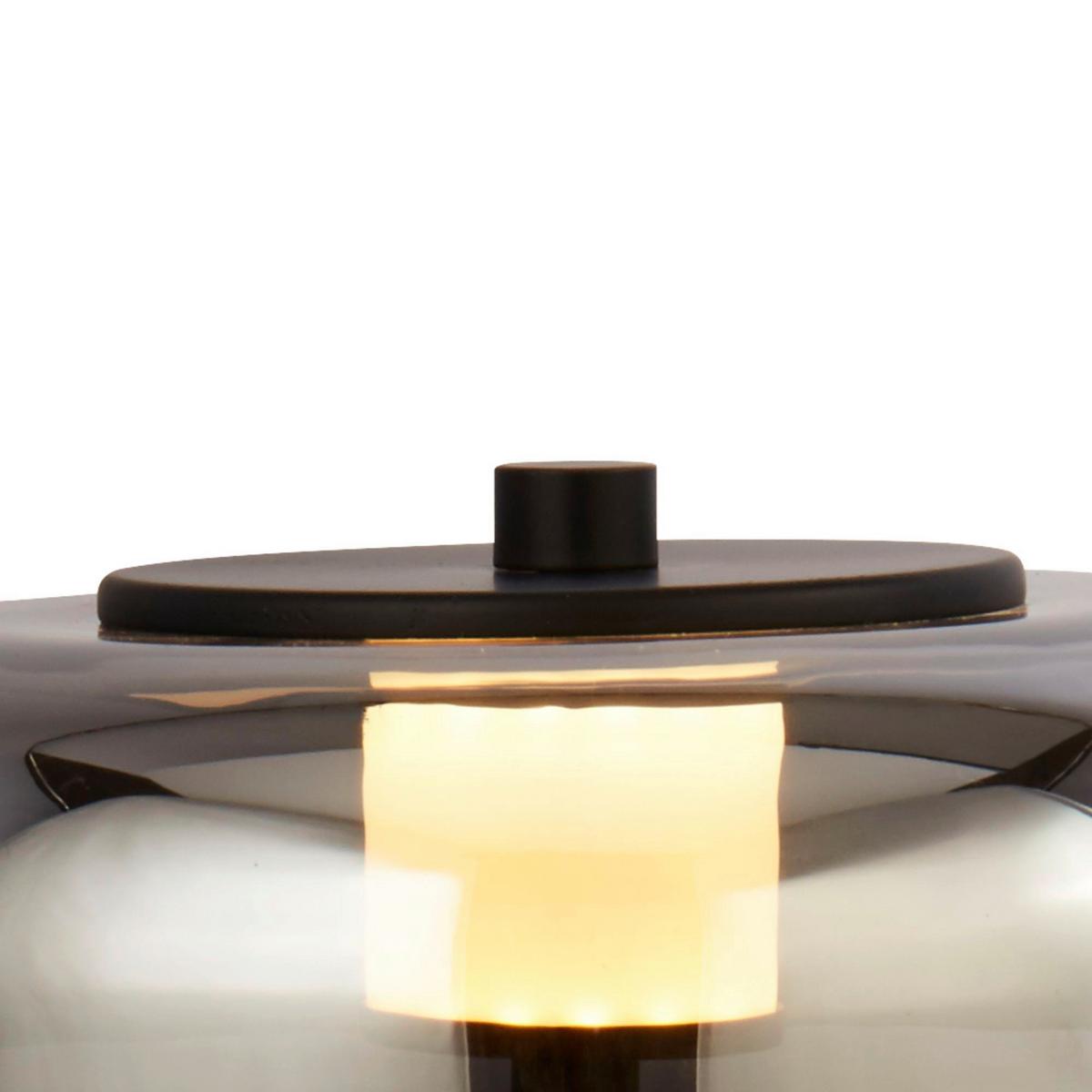 LED Asztali Lámpa Eu59801-1sm - fekete, Basics, üveg/fém (23/39cm)