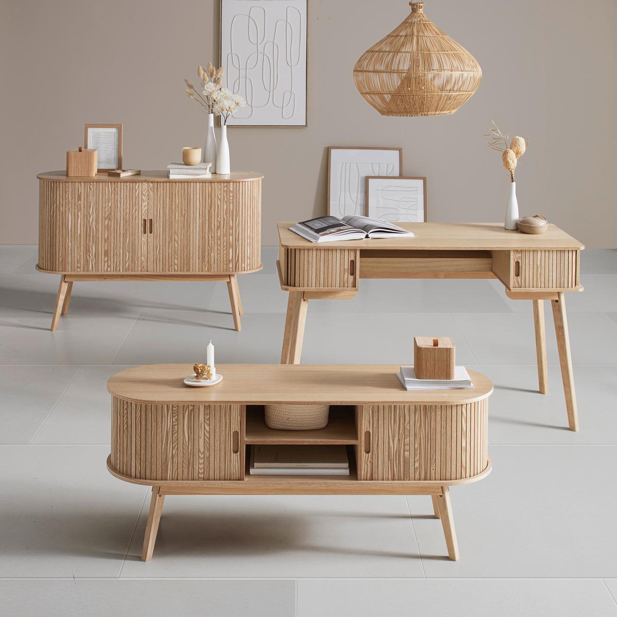 Komód Skandy - natúr színű, Modern, faalapú anyag/fa (120/80/35cm) - Premium Living