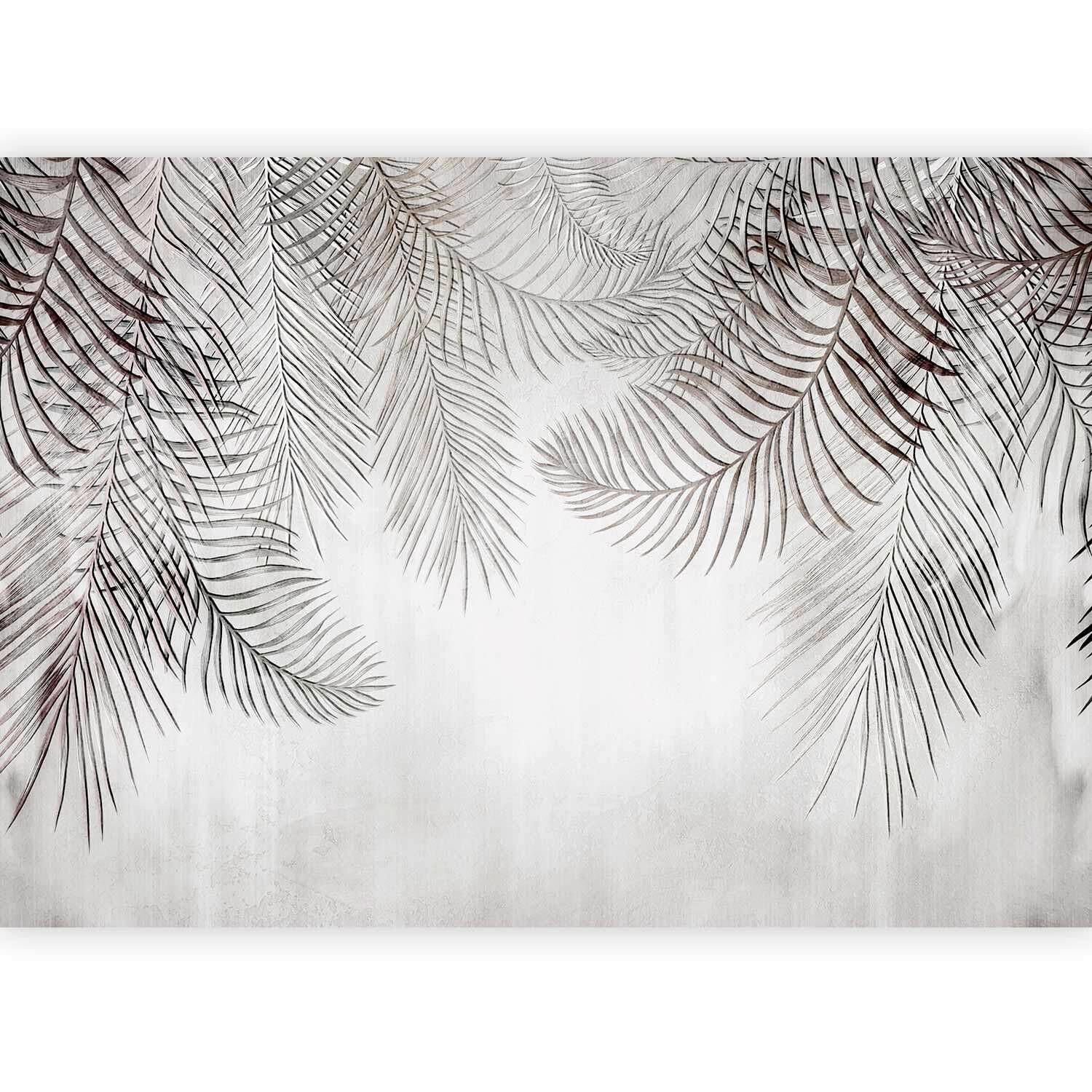 Fototapeta Night Palm Trees, 200x140cm - bela/rjava, Trendi, tekstil (200/140cm) - artgeist