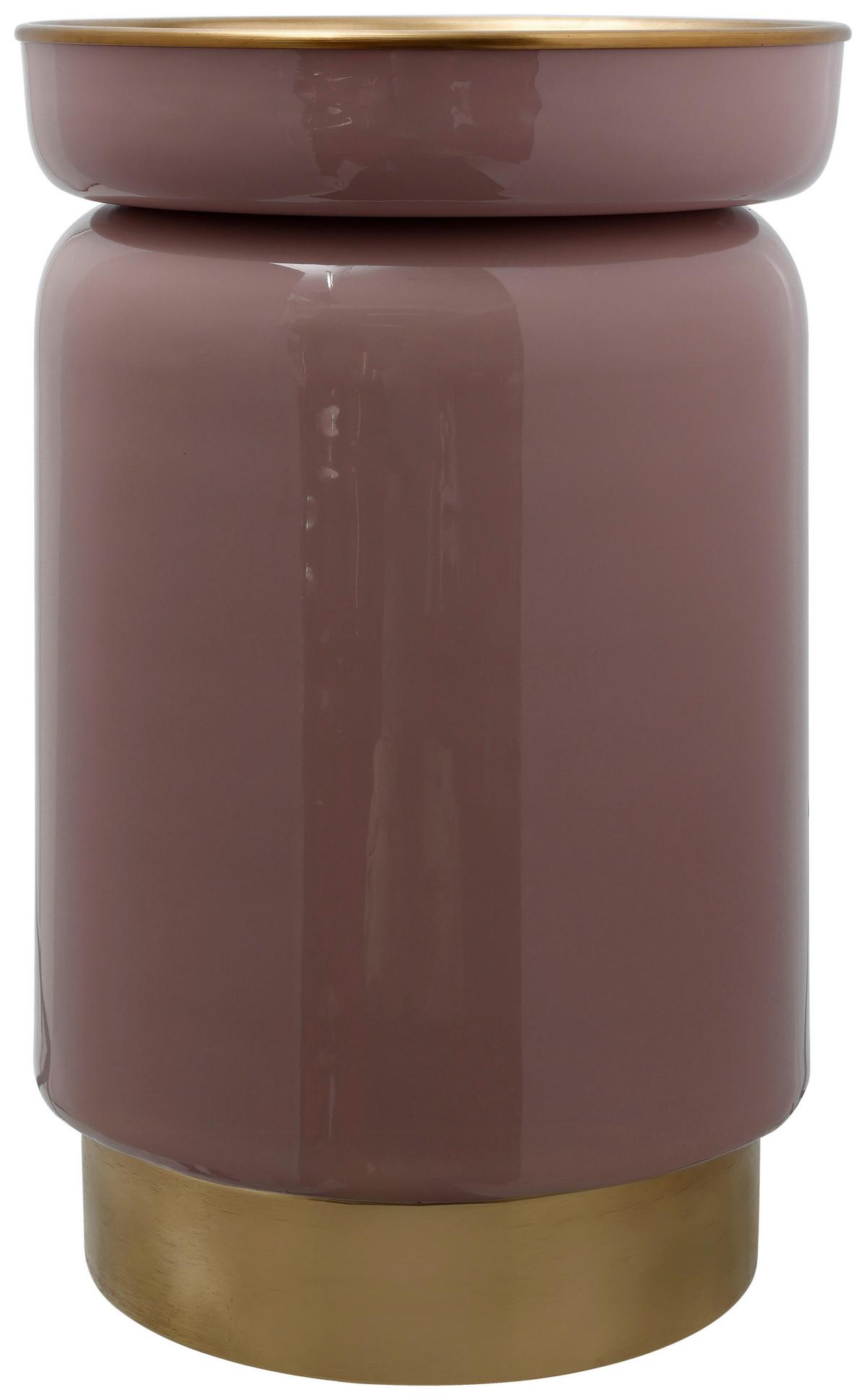 BEISTELLTISCH ASRT DECO 175 - Goldfarben/Altrosa, Design, Metall (31,5/46,5cm) - Kayoom