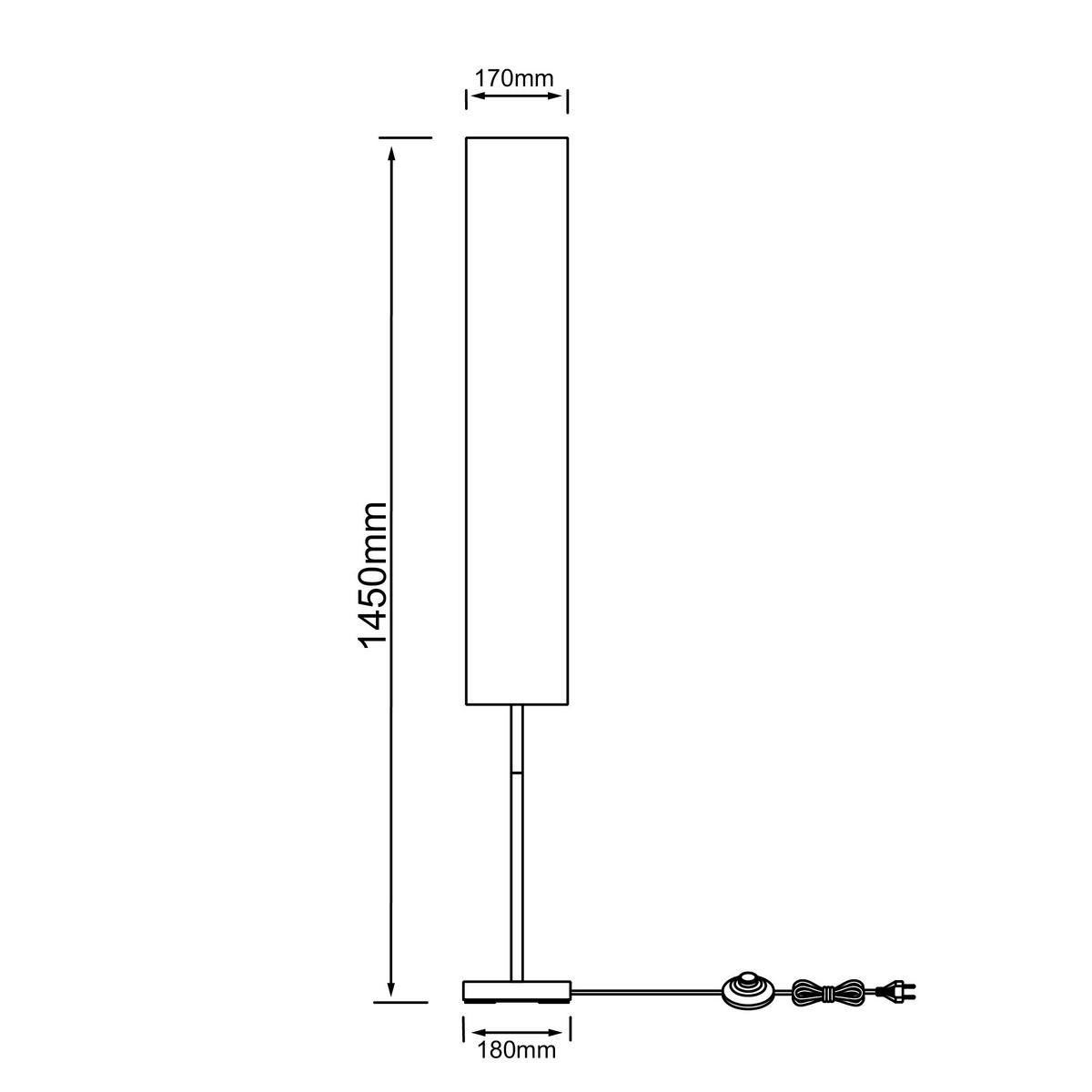 Stehleuchte Nerva Weiß/Titanfarben max. 40 Watt - Titanfarben/Weiß, Basics, Papier/Metall (18/145cm) - Brilliant