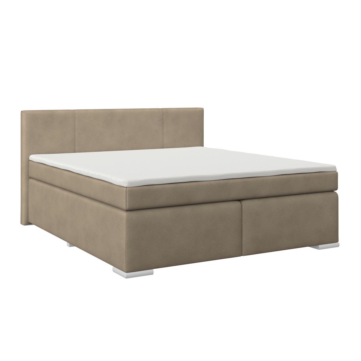 Boxspring Krevet Mira 1 - taupe, Basics, metal/tekstil (180/200cm)