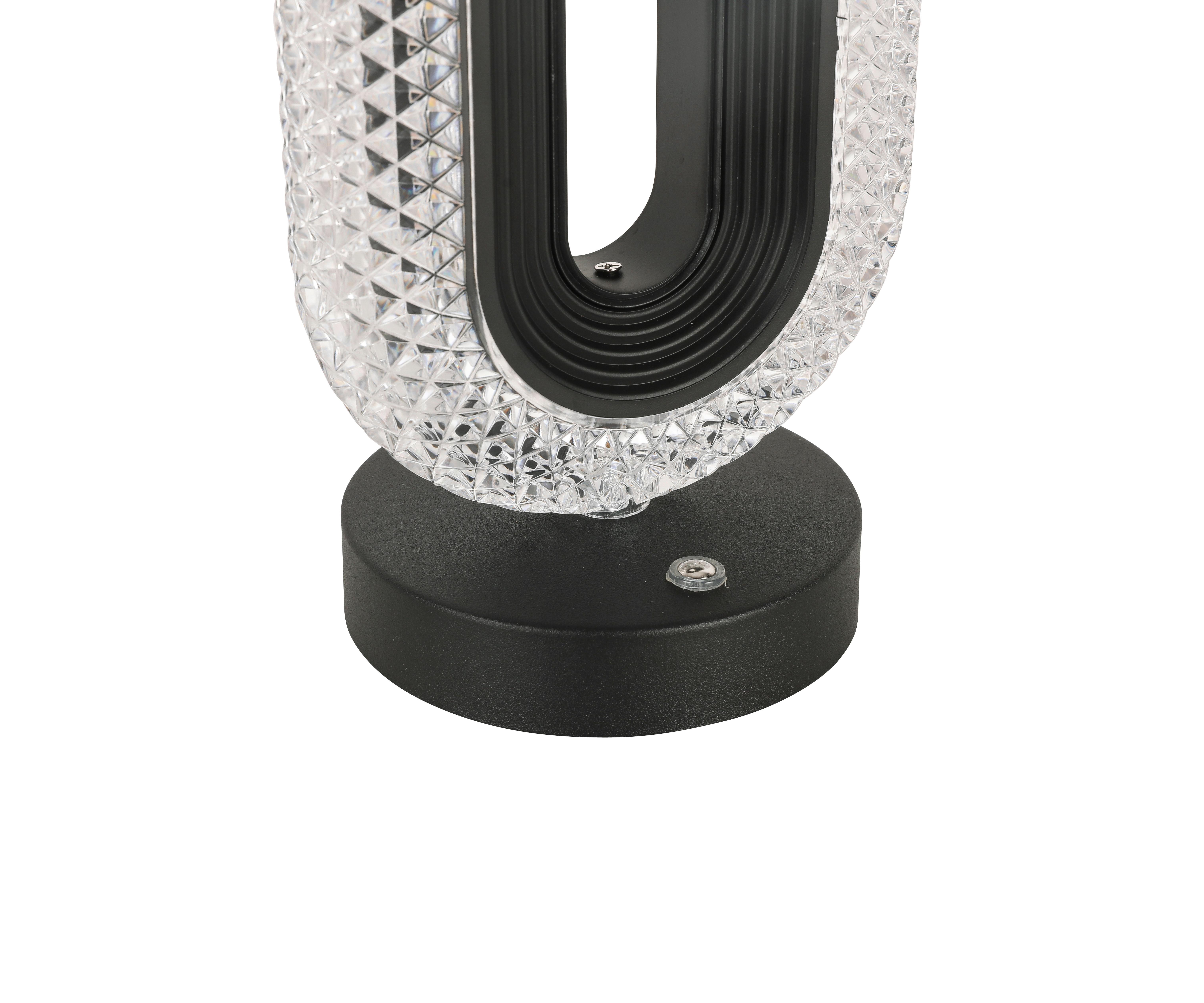 LED-Tischleuchte Hibo Schwarz/Transparent max. 3 W - Transparent/Schwarz, Modern, Kunststoff (12/26/9,8cm) - Modern Living