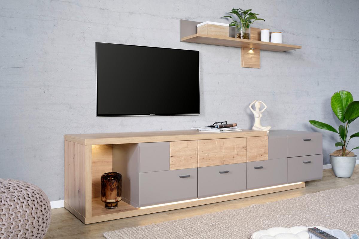 TV-Element Split One in Eichefarben - Eichefarben/Grau, MODERN, Holzwerkstoff (215/52/48cm) - Mömax