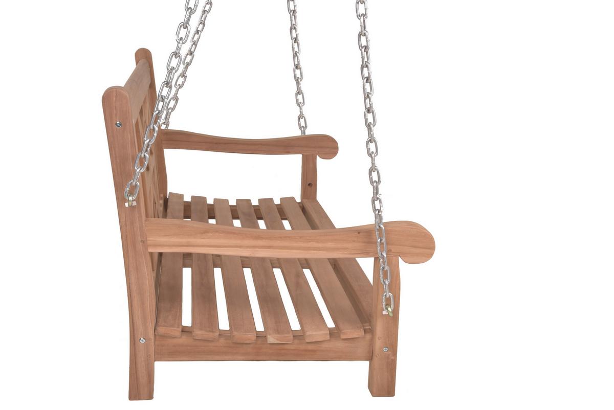 Hängebank Latoa ca.66x62x120cm Teakholz massiv - Braun/Teakfarben, MODERN, Holz (66/62/120cm) - Gardenson