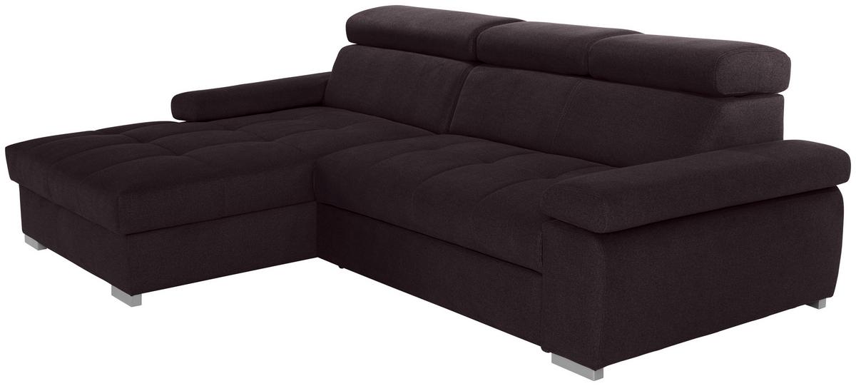 Kutna Garnitura Perry - srebrne boje/patlidžan, Design, tekstil/drvo (183/292cm) - Modern Living