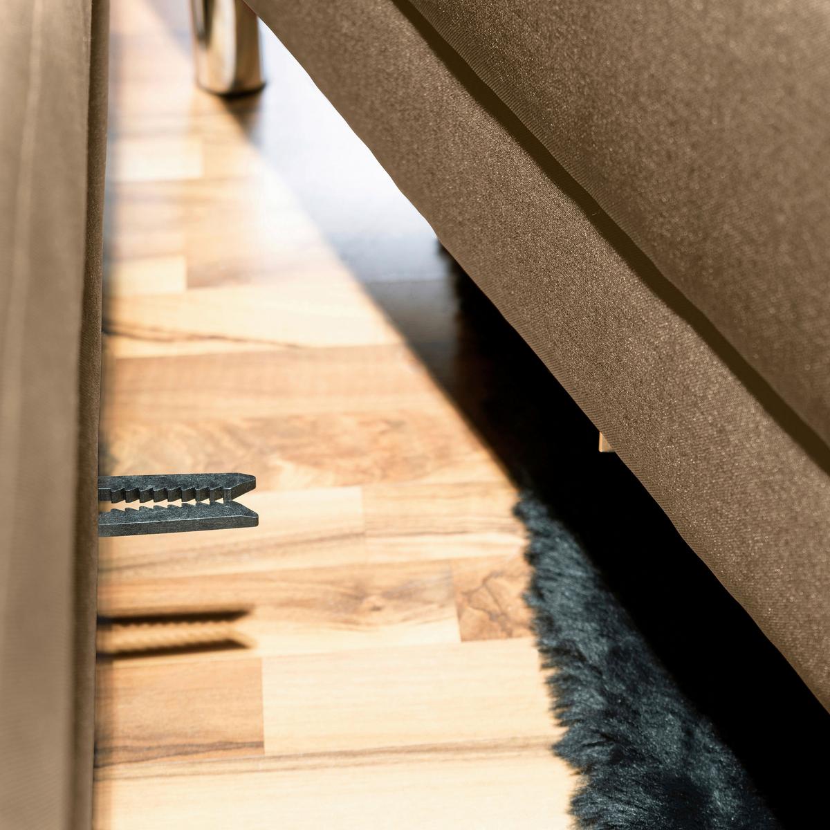 ECKSCHLAFSOFA JUST FASHION - Sandfarben/Chromfarben, KONVENTIONELL, Textil/Metall (152/230cm) - Max Winzer