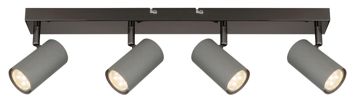 Strahler Robby Grau/Schwarzchrom max. 35 Watt - Schwarzchrom/Grau, Design, Metall (56/10/12cm) - Globo