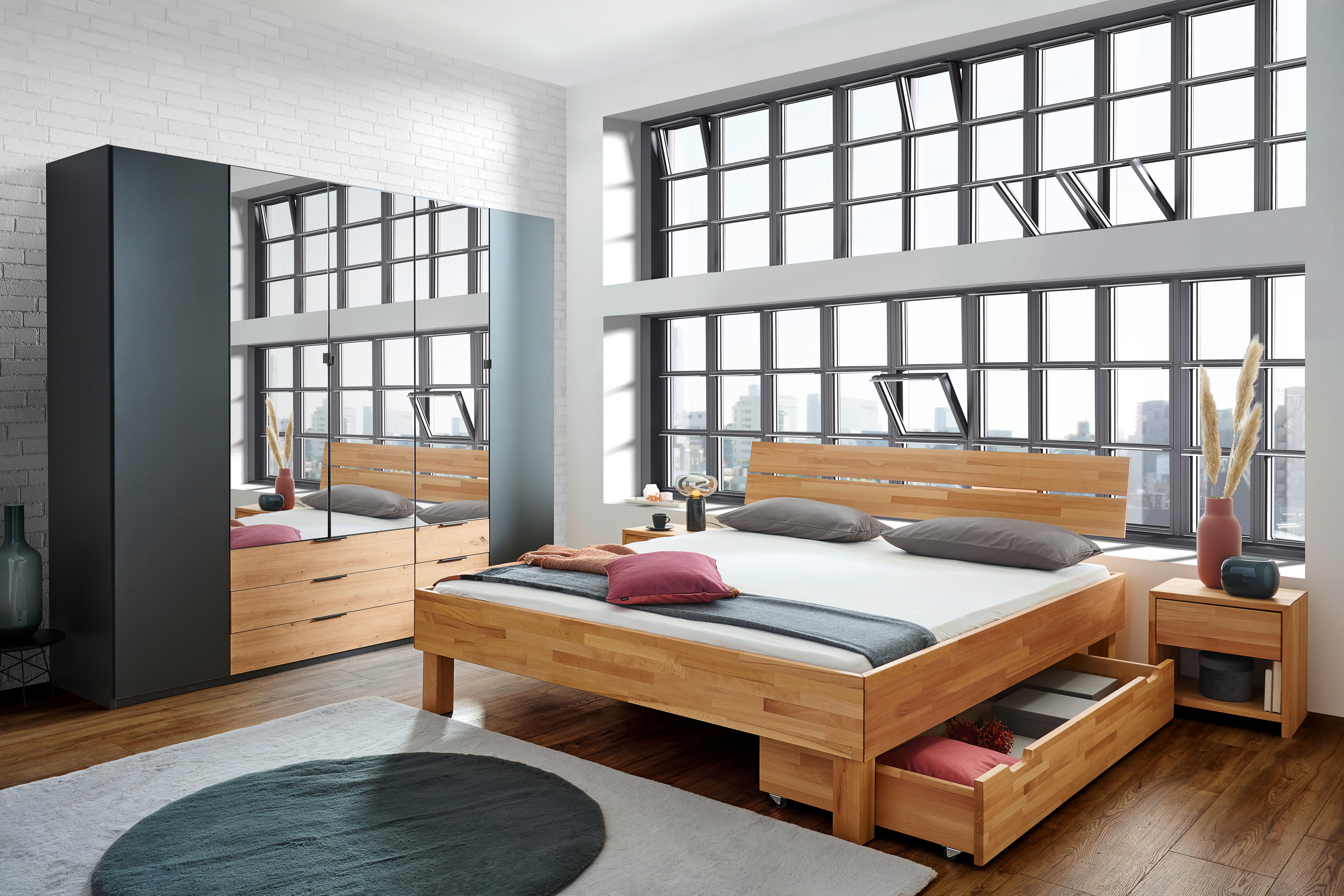 SZAFKA NOCNA STELLA - kolor bukowy, Natur, drewno (45/45/35cm) - Carryhome