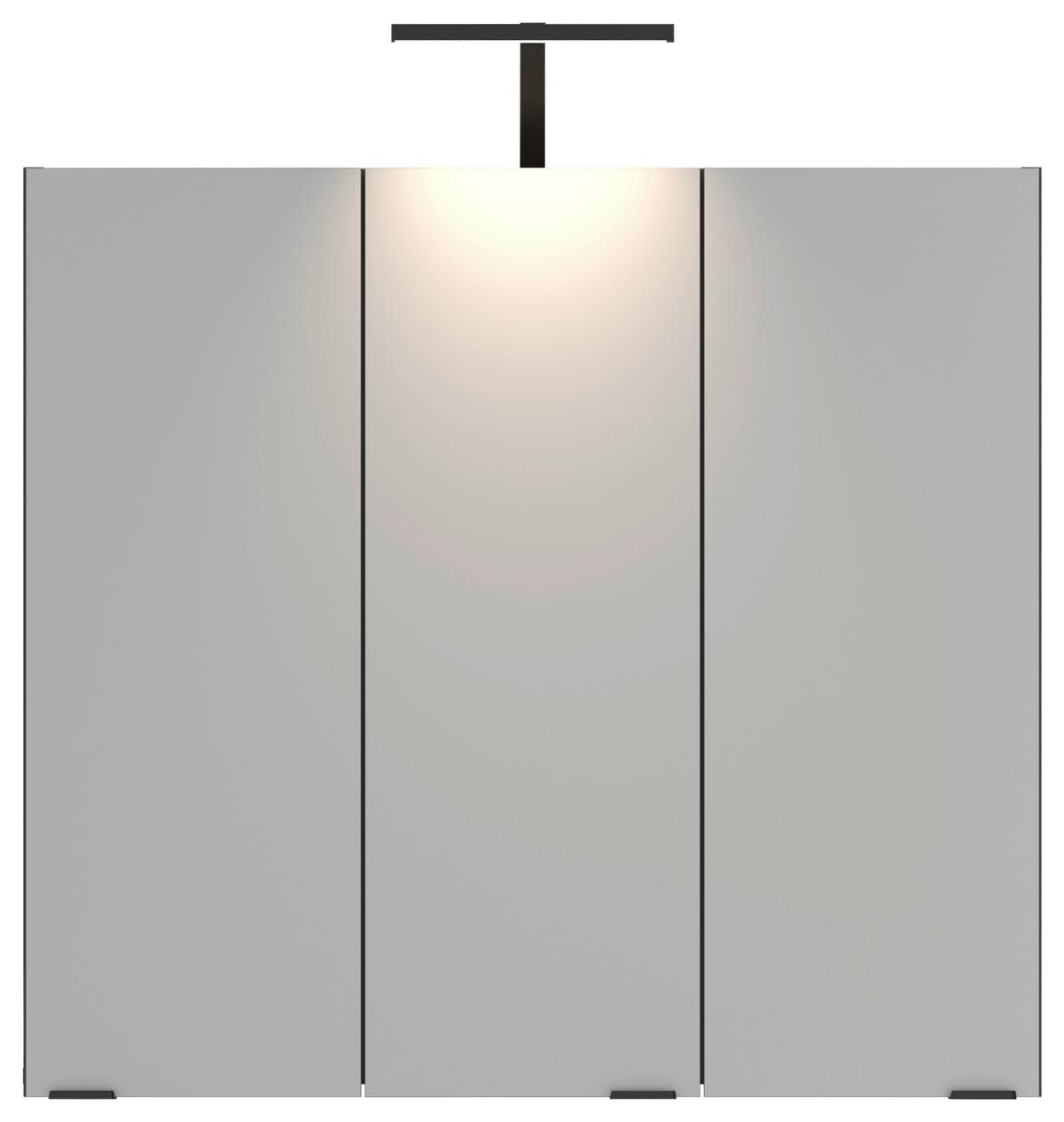 Tükrös Szekrény Cotia - fekete/antracit, Modern, faalapú anyag/Üveg (77/73/20,4cm)