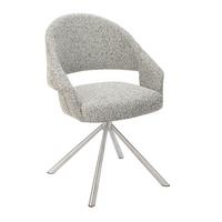 Drehstuhl Perama Edelstahlfarben/Pastellgrün - Edelstahlfarben/Pastellgrün, MODERN, Textil/Metall (61/83/61cm) - Mömax