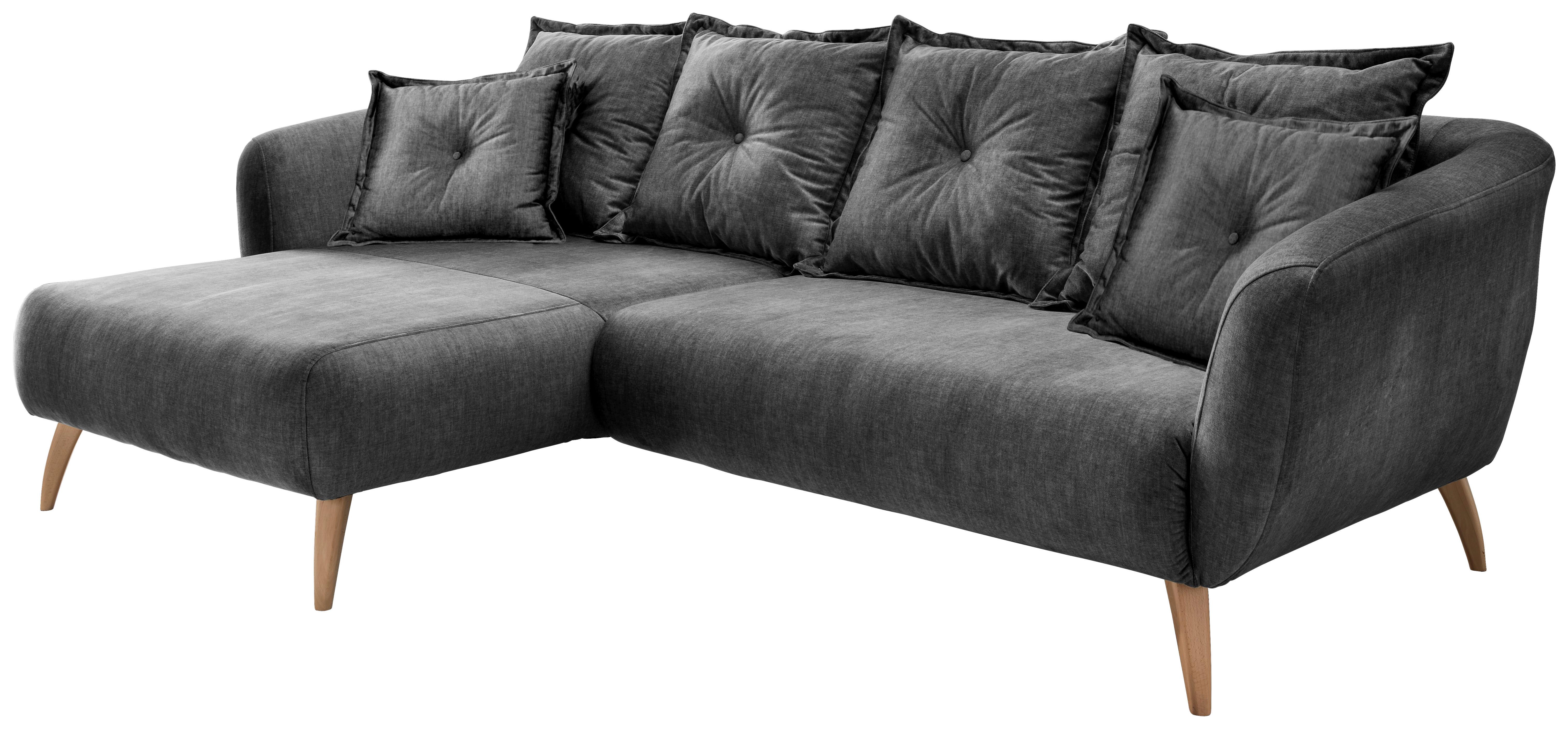 Wohnlandschaft Baggio Grau Velours - Buchefarben/Grau, MODERN, Holz/Textil (162/277cm) - Livetastic