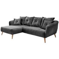 Wohnlandschaft Baggio Grau Velours - Buchefarben/Grau, MODERN, Holz/Textil (162/277cm) - Livetastic