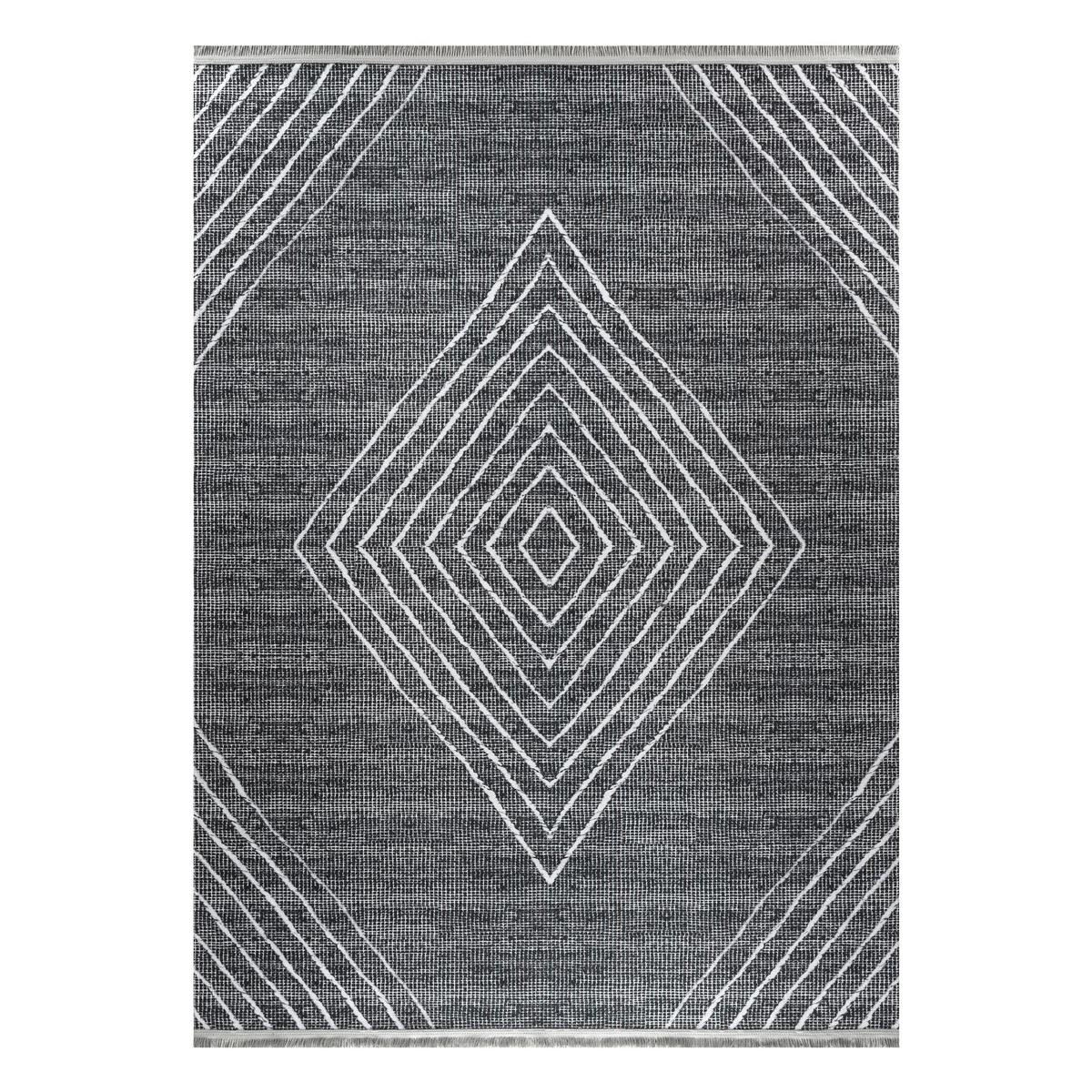Webteppich Fabius in Grau/Anthrazit ca.120x170cm - Anthrazit/Grau, Natur, Textil (120/170cm)