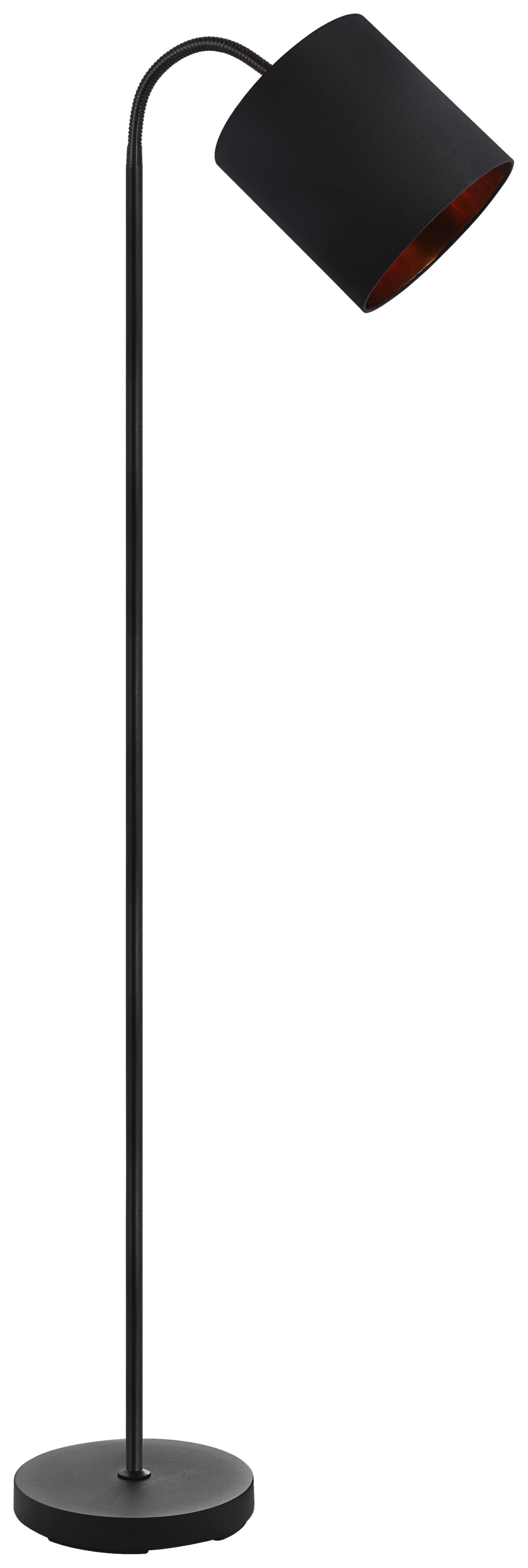 Podna Svjetiljka Goldi - zlatne boje/crna, Modern, tekstil/metal (22/20/173cm) - Modern Living