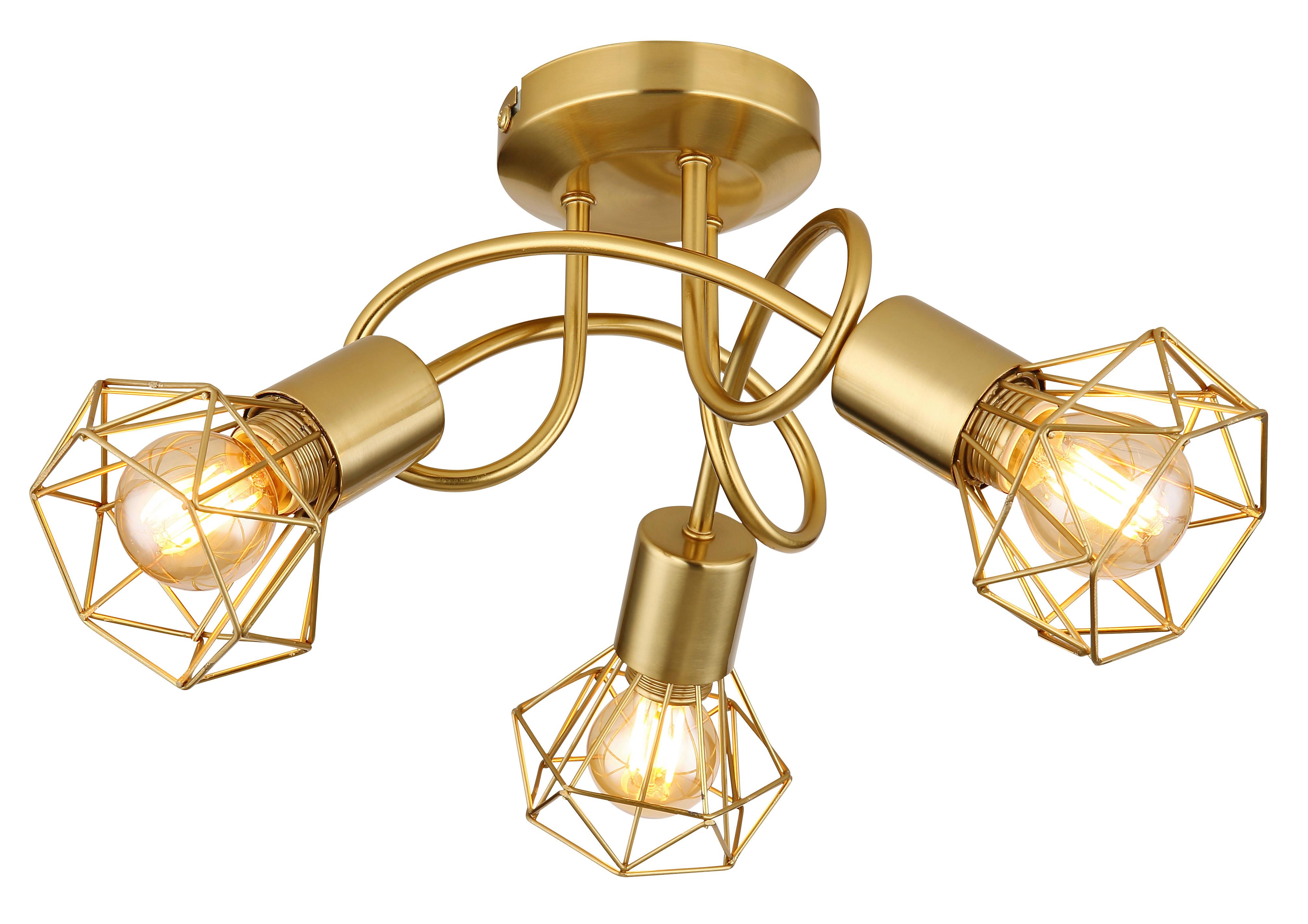 DECKENLEUCHTE 54802GB-3D - Goldfarben, Design, Metall (36/20cm) - Globo