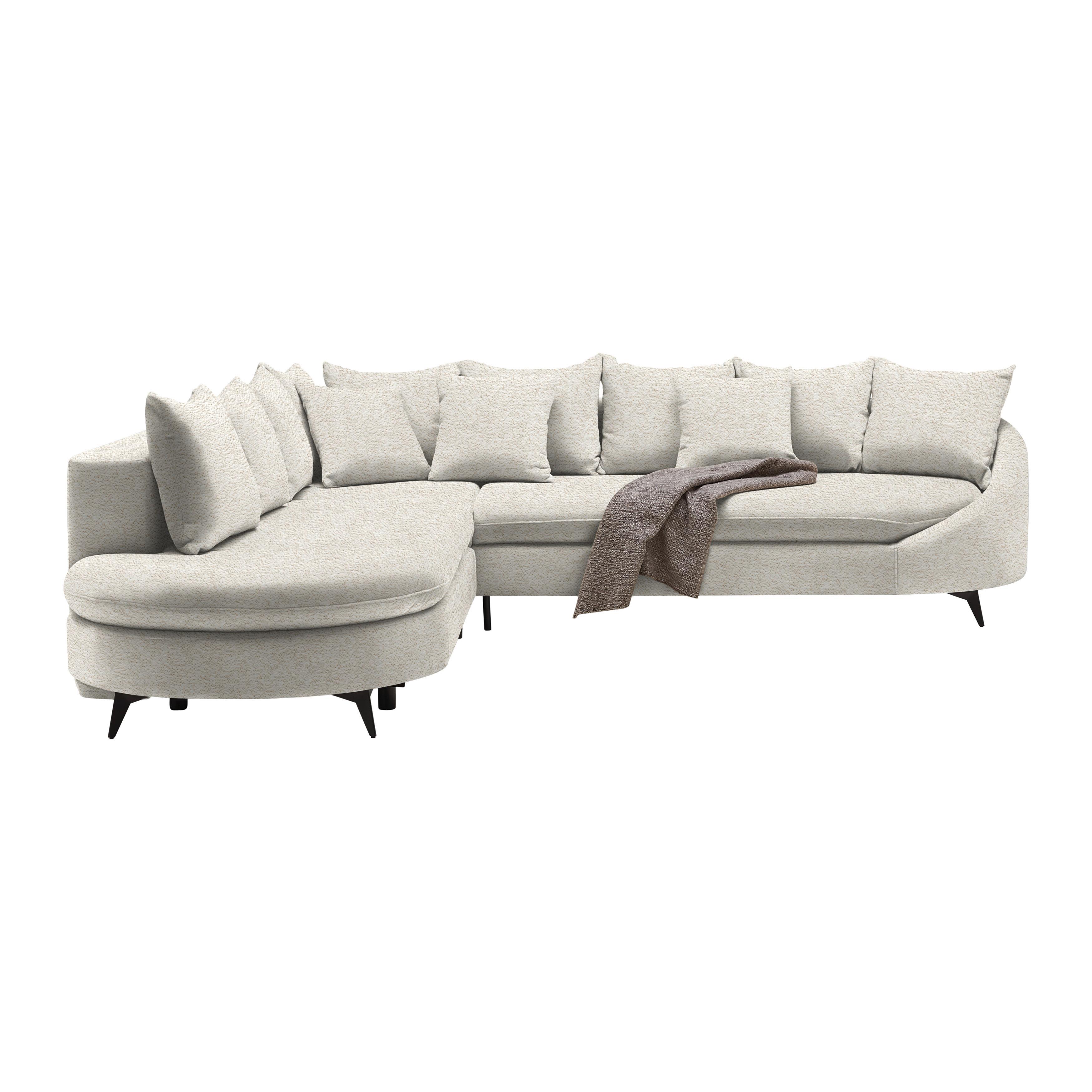 Ecksofa Axel Beige - Beige/Schwarz, MODERN, Textil/Metall (250/87/291cm) - Mömax