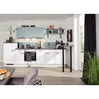 Einbauküche inkl. 4 Geräte PN215/105 - Dunkelgrau/Weiß, MODERN, Holzwerkstoff (320cm) - Pino