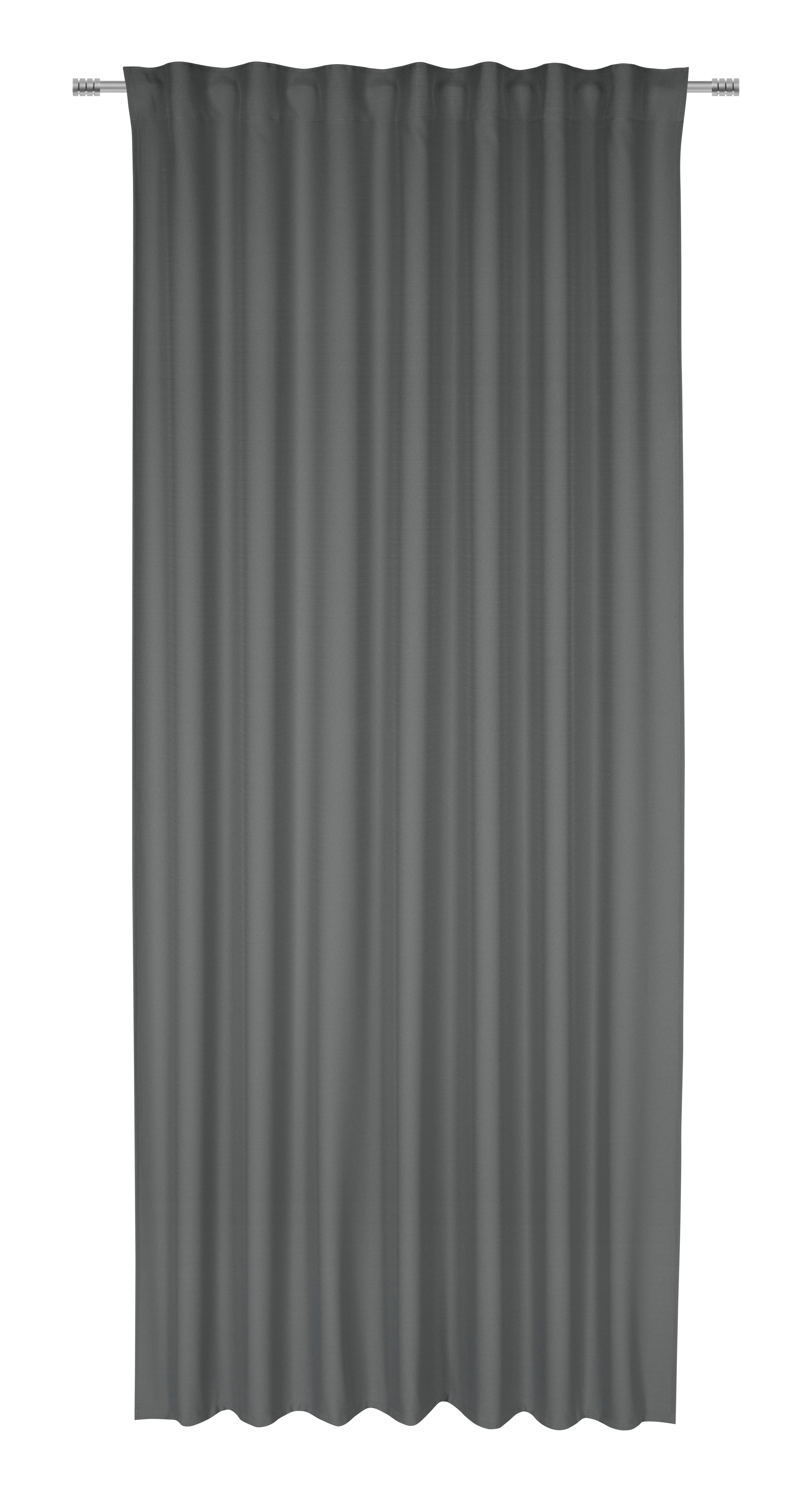 ZASŁONA GOTOWA ADELA - antracytowy, Romantik / Landhaus, tworzywo sztuczne (140/245cm) - Bessagi Home