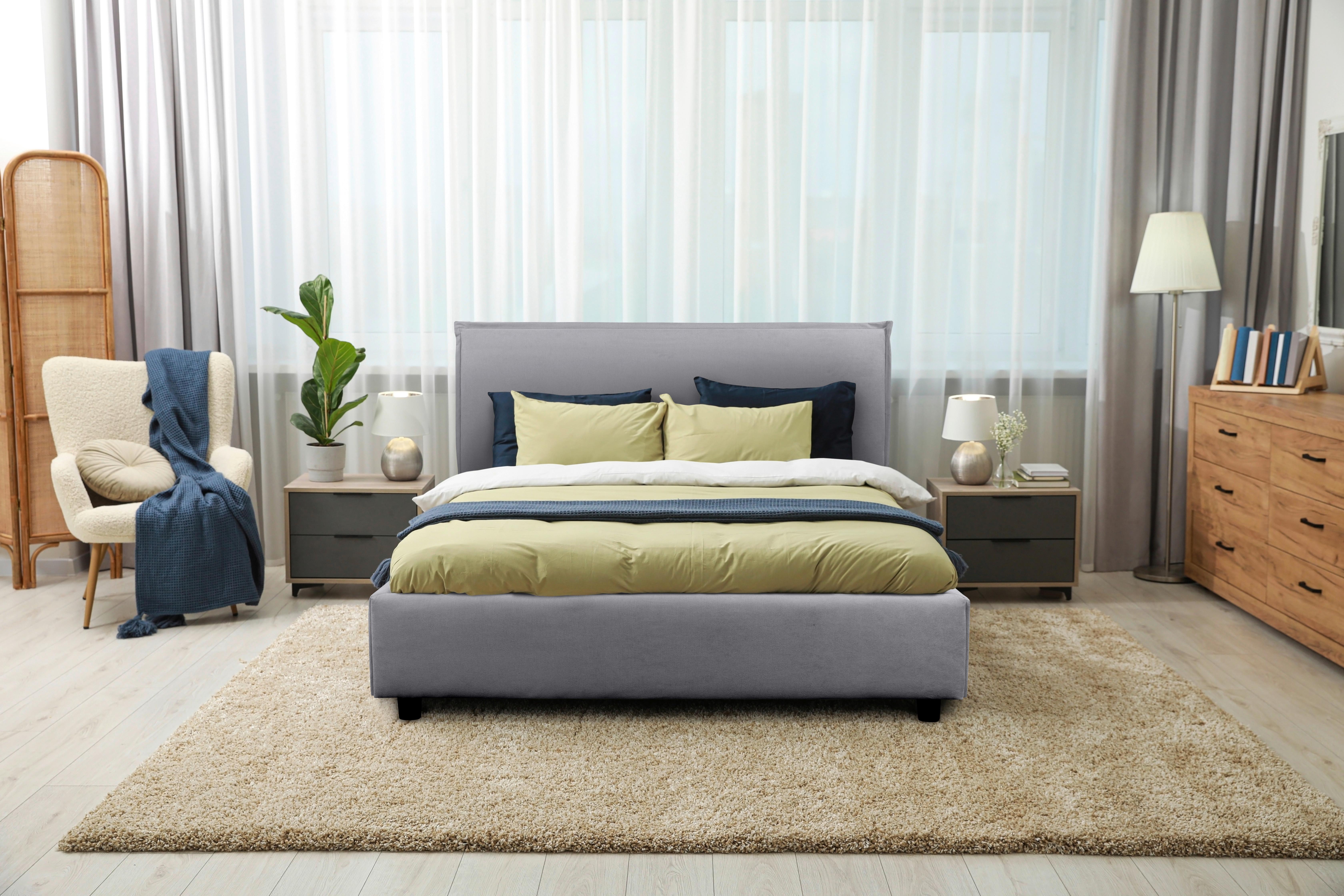 Kárpitozott Ágykeret Milano - szürke, Konventionell, műanyag/faalapú anyag (140/200cm)