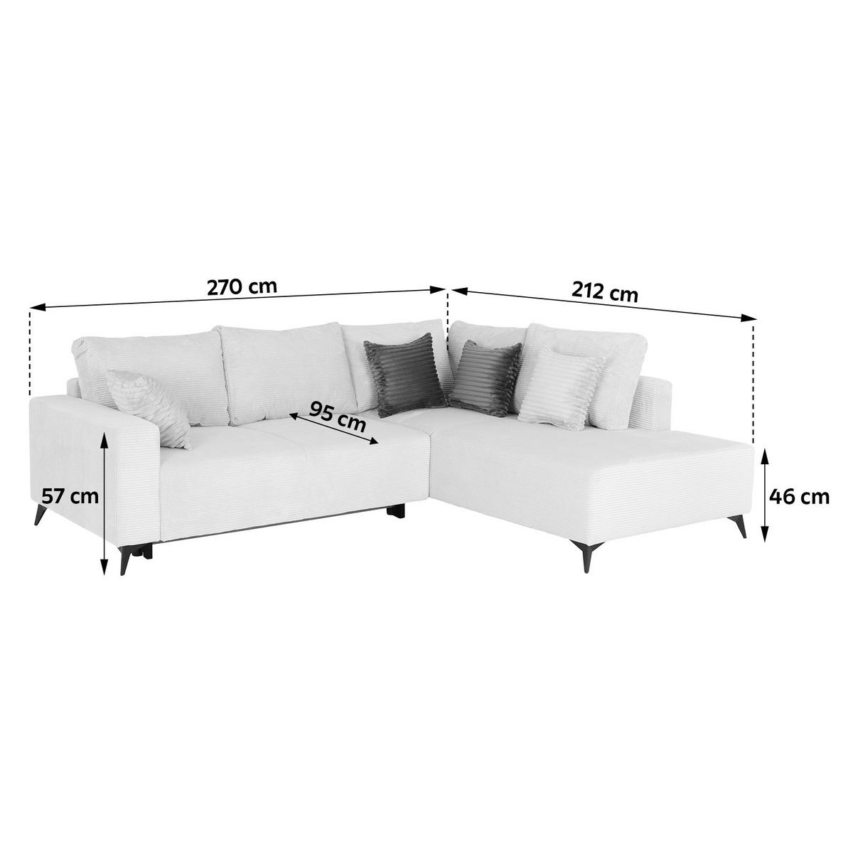 Canapea modulara VIKTOR - bej/crem, Modern, textil (270/212cm) - Modern Living