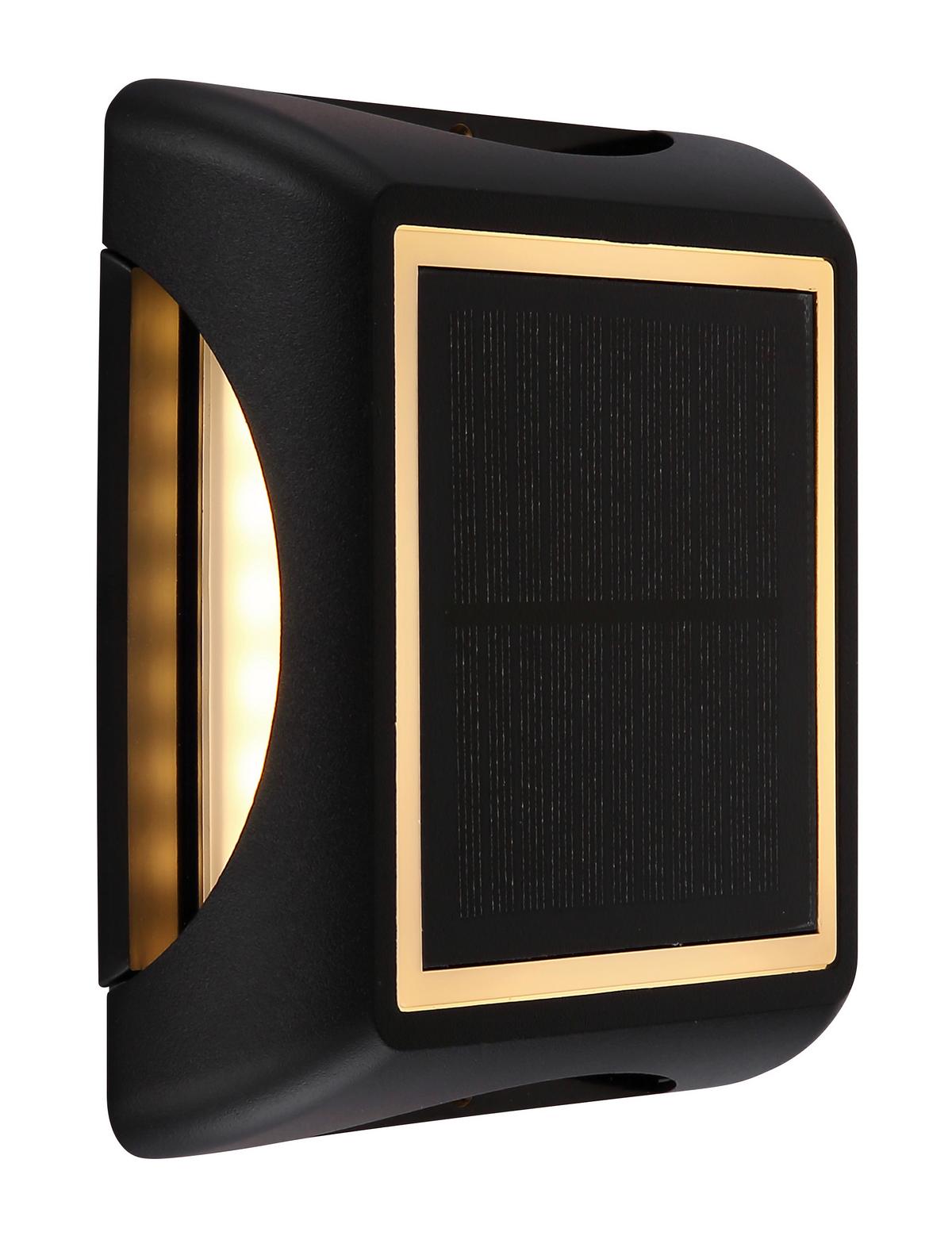 Solarleuchte 36505  Solar - Opal/Schwarz, Design, Kunststoff/Metall (14/14/3,6cm) - Globo