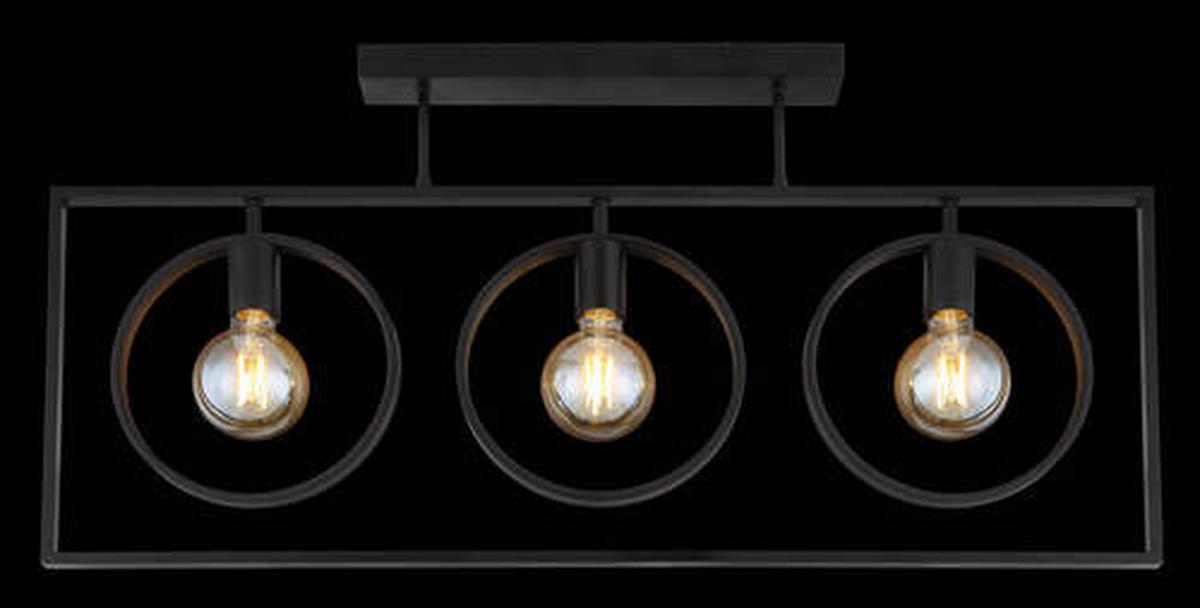 Deckenleuchte 15489D in Schwarz max. 60 Watt - Schwarz, Design, Metall (92/24/45,5cm) - Globo