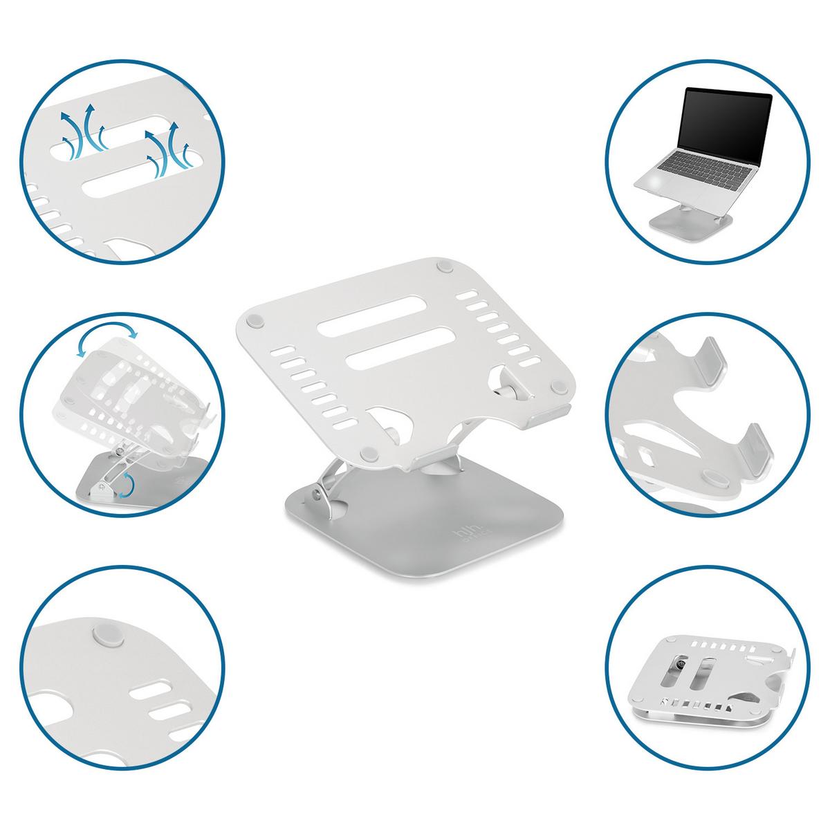 Držalo Za Prenosnik Laptop Stand, Srebrna - srebrne barve, Basics, kovina (27/5,5/22cm) - MID.YOU