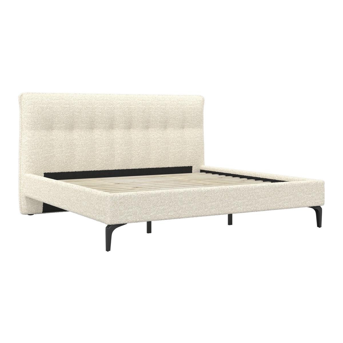 Polsterbett Clea ca. 180x200 cm Creme - Hellbraun/Creme, MODERN, Holz/Holzwerkstoff (180/200cm) - Bessagi Home