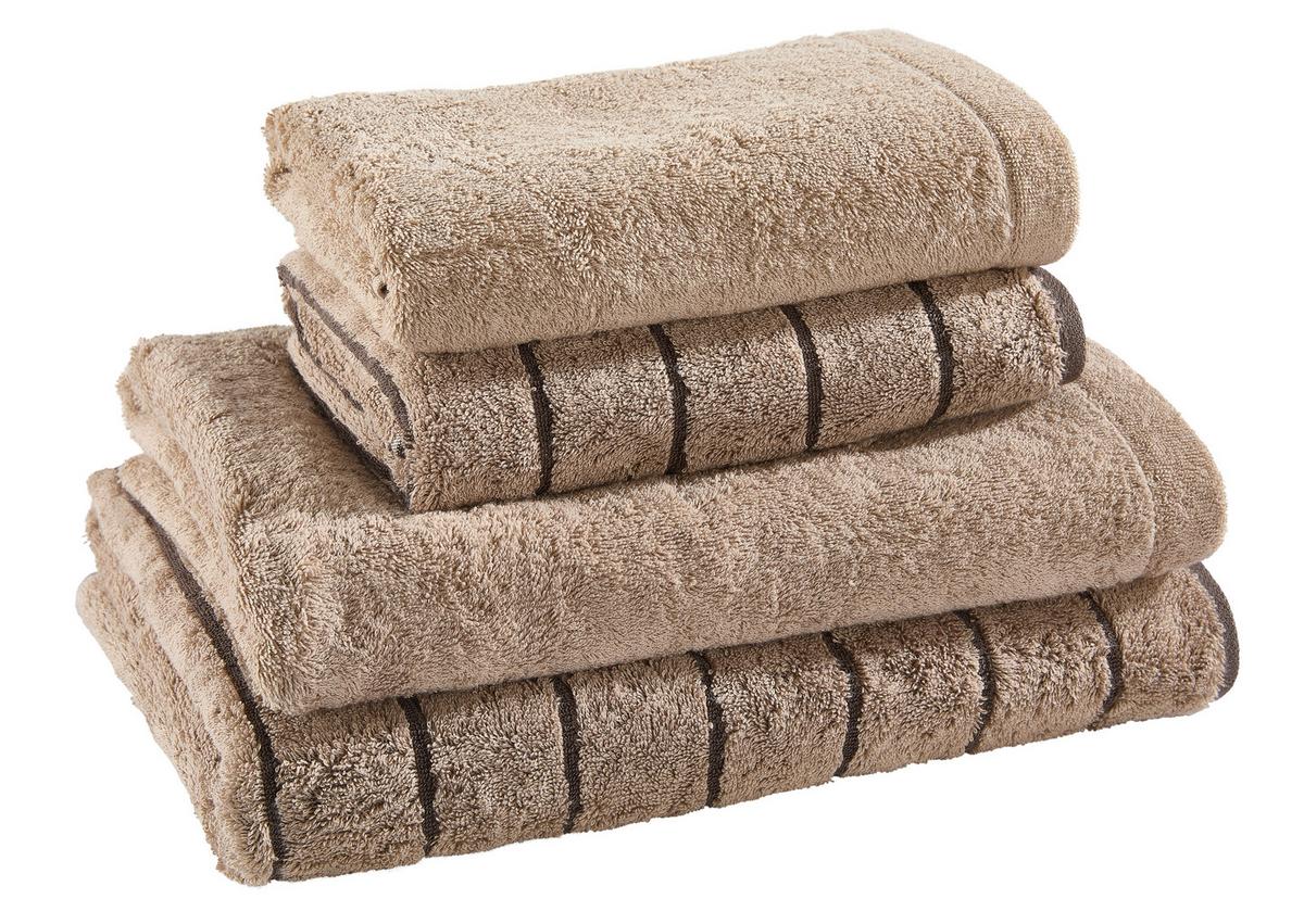 ZESTAW RĘCZNIKÓW FROTTE CAWÖ 4 SZT. - kolor piaskowy, Basics, tkanina - Cawoe