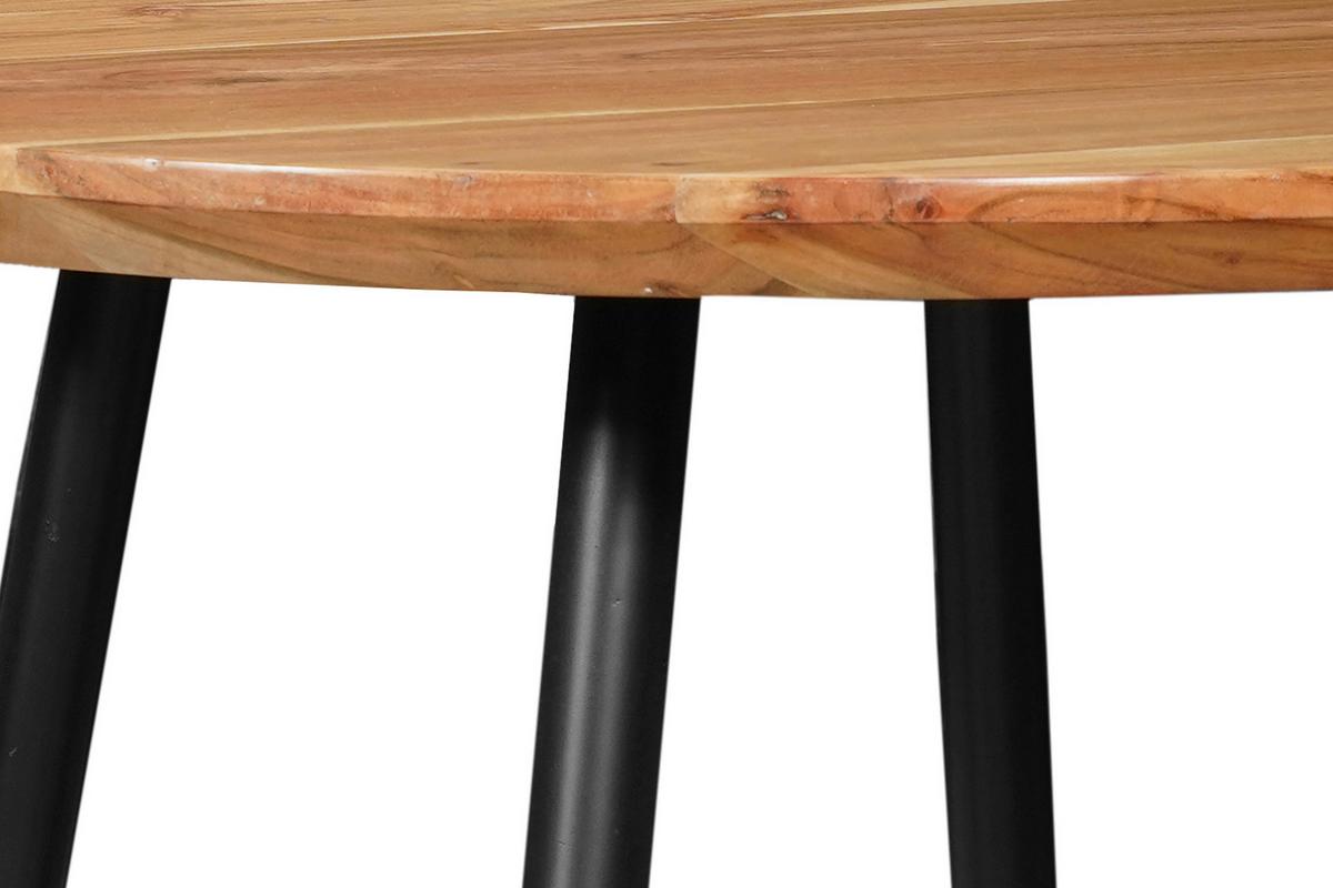 STÓŁ DO JADALNI MALLORCA - kolor akacjowy/czarny, Lifestyle, metal/drewno (80/80/76cm) - Stylife