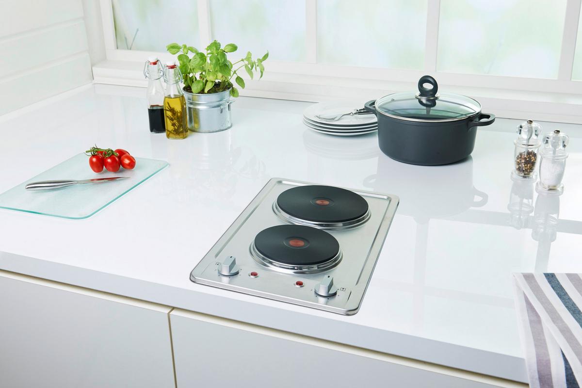 PŁYTA DWUPALNIKOWA EB-DKF-2 - kolor stalowy, Basics, metal (29/4/51cm) - PKM