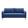 Sofa Livia Blau Samt - Dunkelblau/Naturfarben, MODERN, Holz/Textil (176/78/76cm) - Bessagi Home