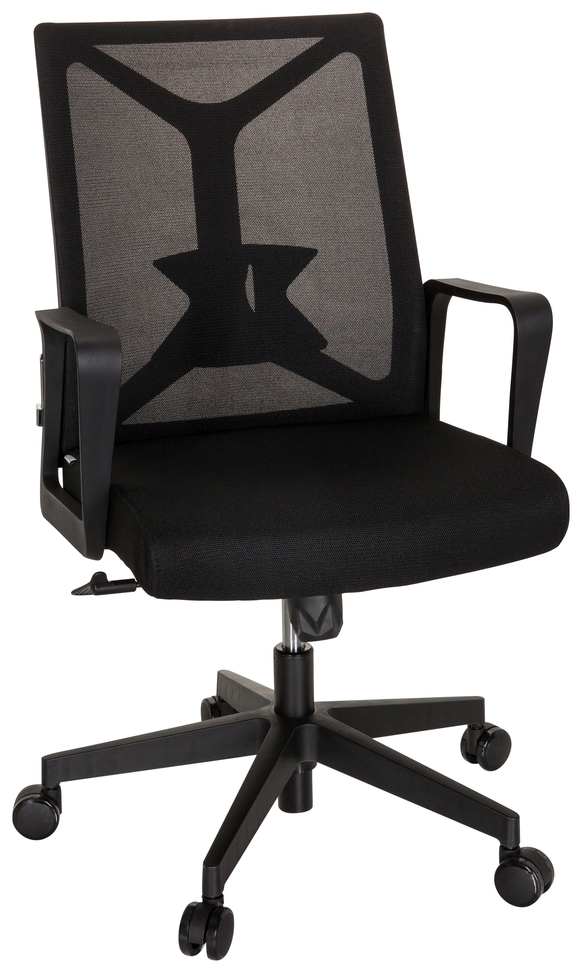 Pisarniški Stol Enco, Črna - črna, Moderno, umetna masa/tekstil (57/97/62cm) - MID.YOU