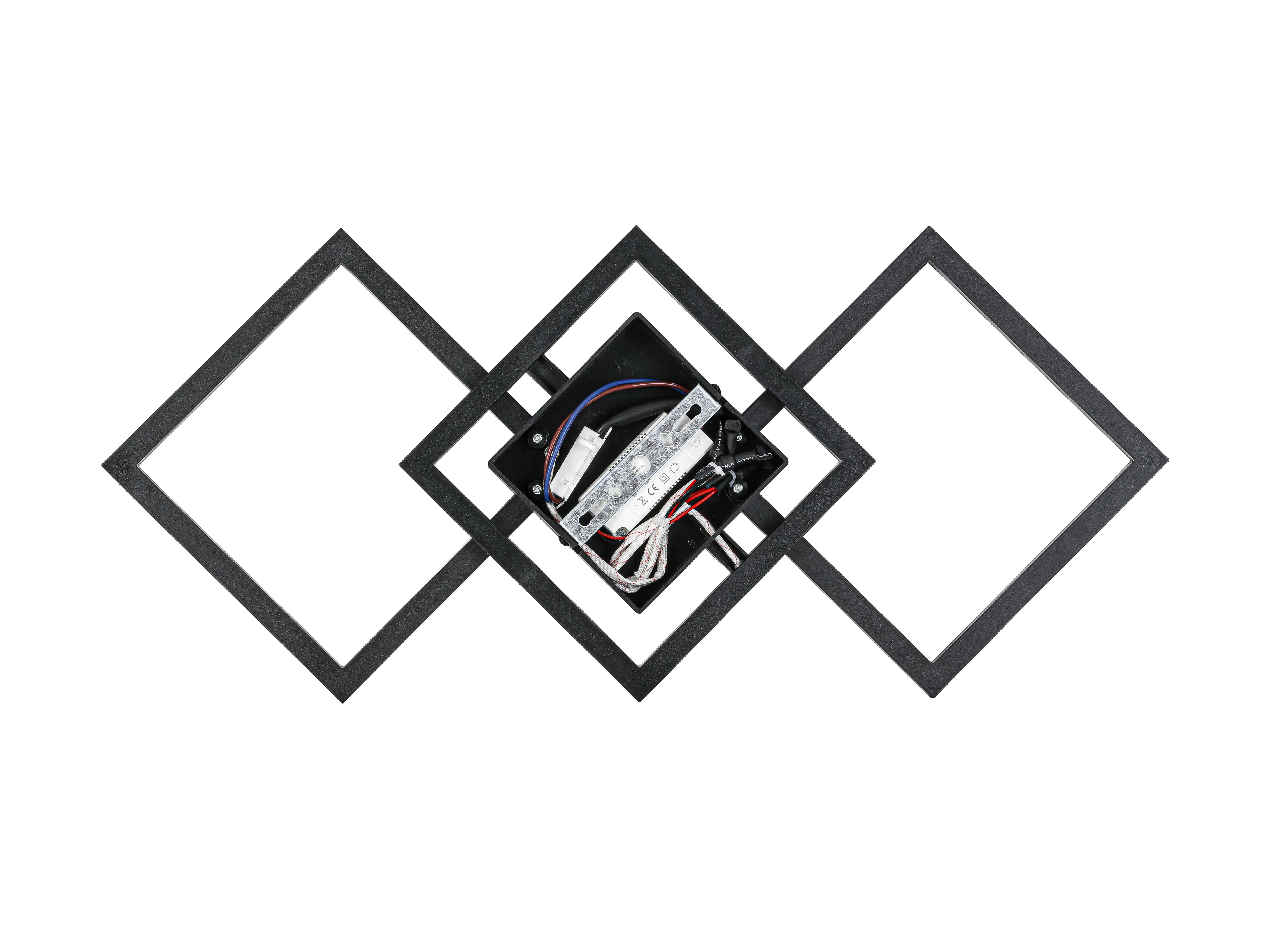 LED-TAKLAMPA RAUTA - svart, Modern, plast (63/27,5/4,5cm) - Mömax